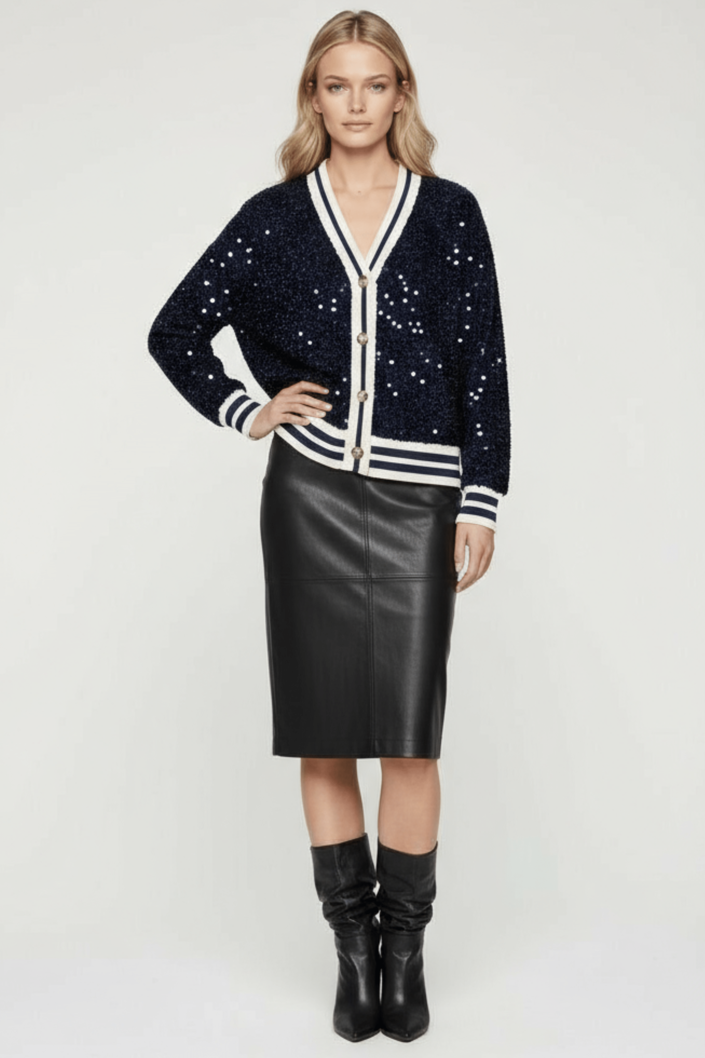 Chaqueta azul lentejuelas elasticos con botones Lolitas&L - lolitasyl.com