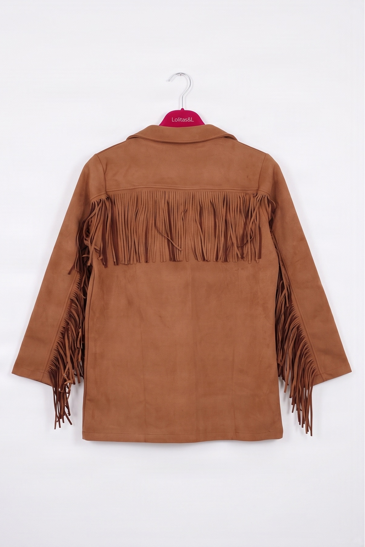 Chaqueta Preloved de Antelina con Flecos en Tono Camel Lolitas&L