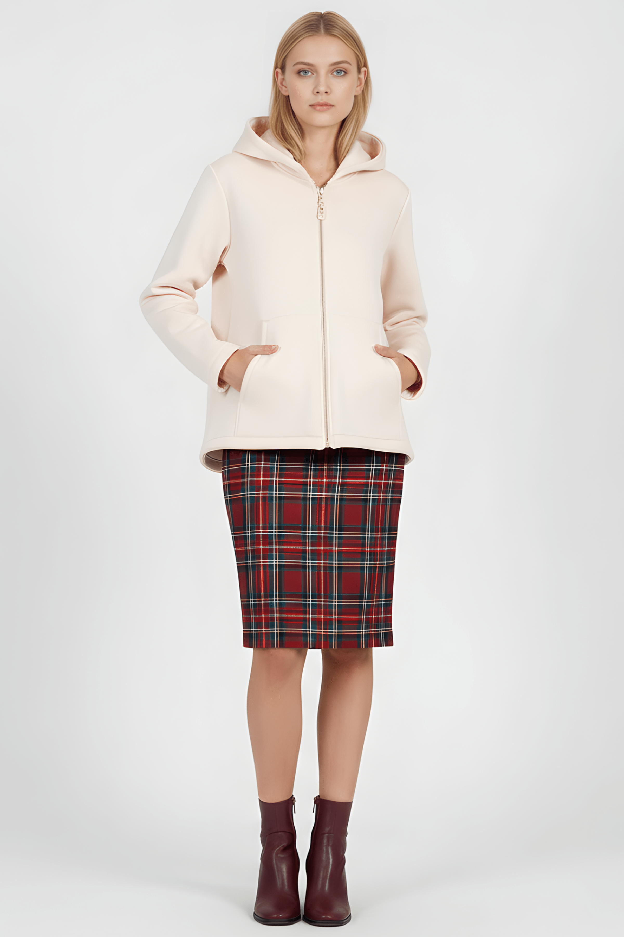 Chaqueta crema capucha con cremallera y manga larga Lolitas&L - lolitasyl.com