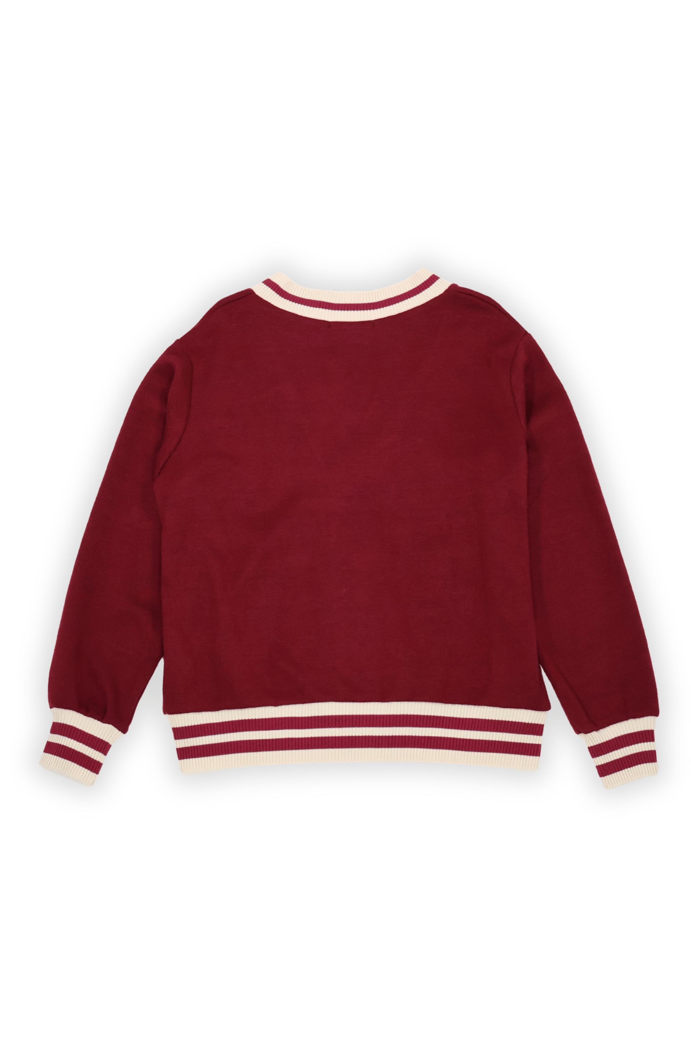 Chaqueta granate punto con elasticos y bordado Lolitas&L - lolitasyl.com