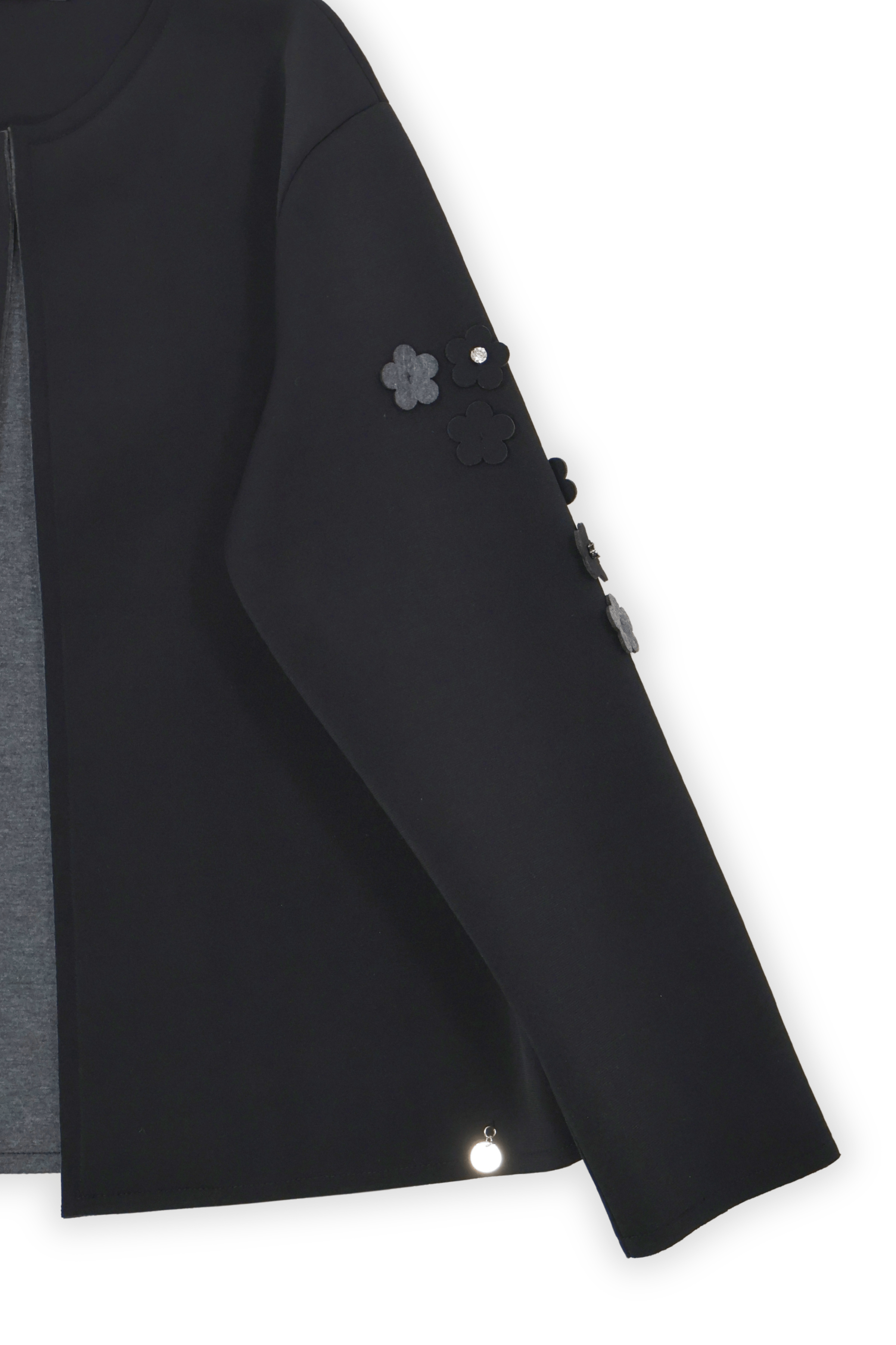 Chaqueta gris antracita duplo con aplicaciones en mangas Lolitas&L - lolitasyl.com