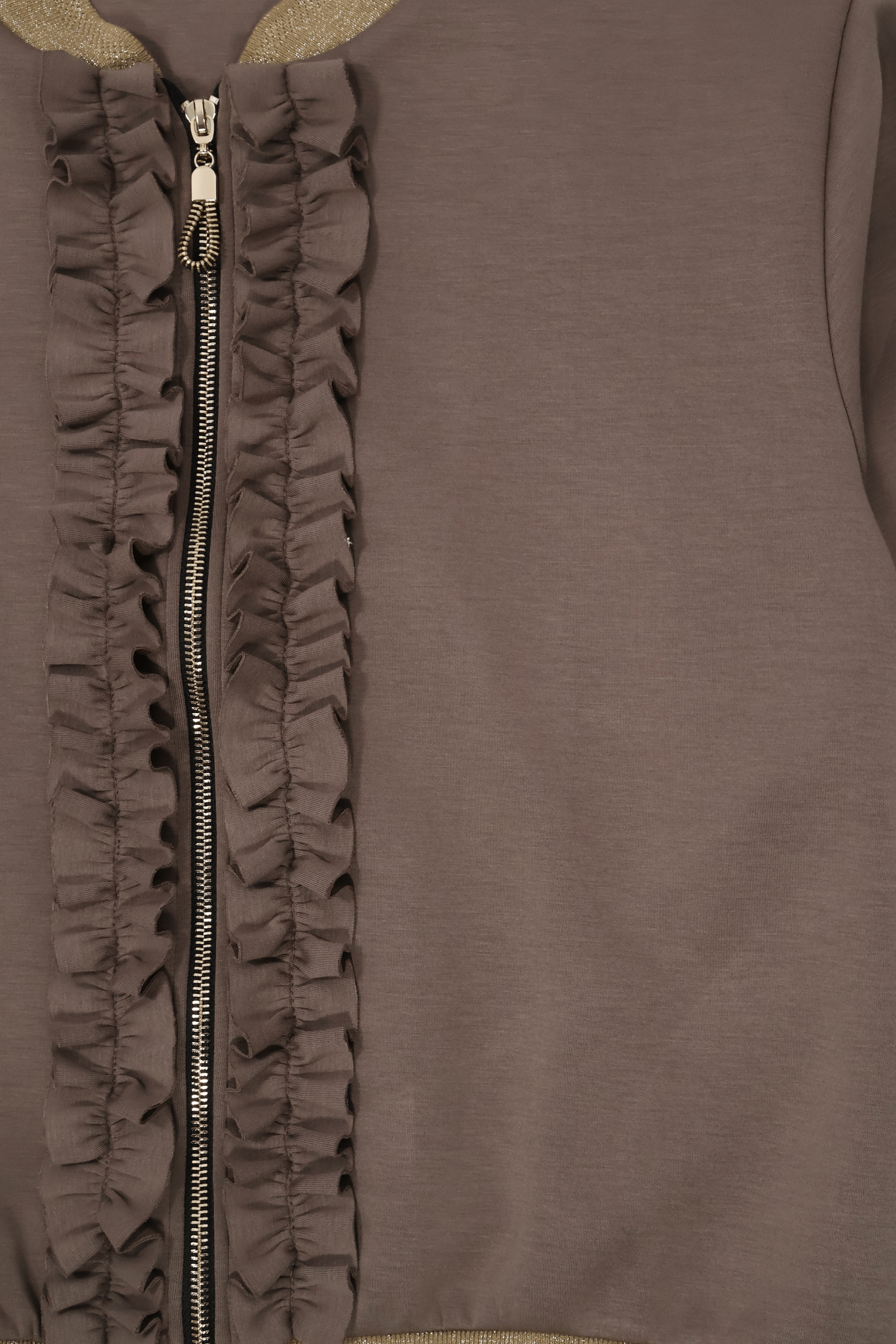 Chaqueta marron cremallera con chorreras Lolitas&L - lolitasyl.com