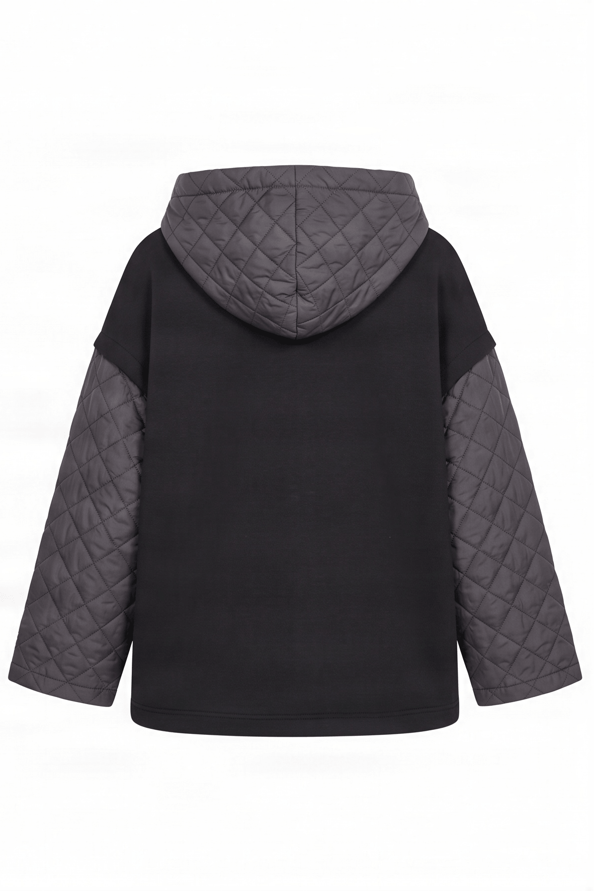 Chaqueta negra cremallera con capucha y mangas guateadas Lolitas&L - lolitasyl.com