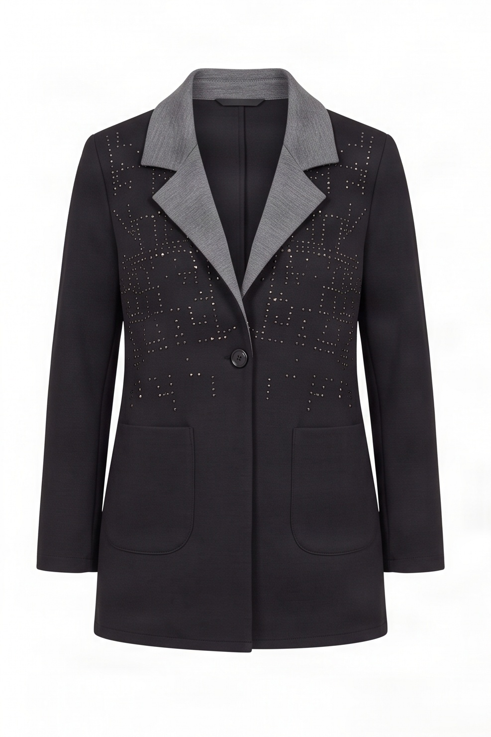 Chaqueta negra solapas duplo con strass Lolitas&L