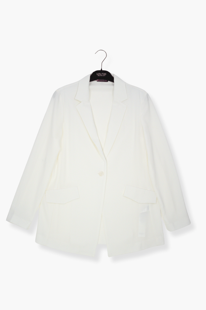 Chaqueta Preloved blanca con solapas y bolsillos Lolitas&L - lolitasyl.com