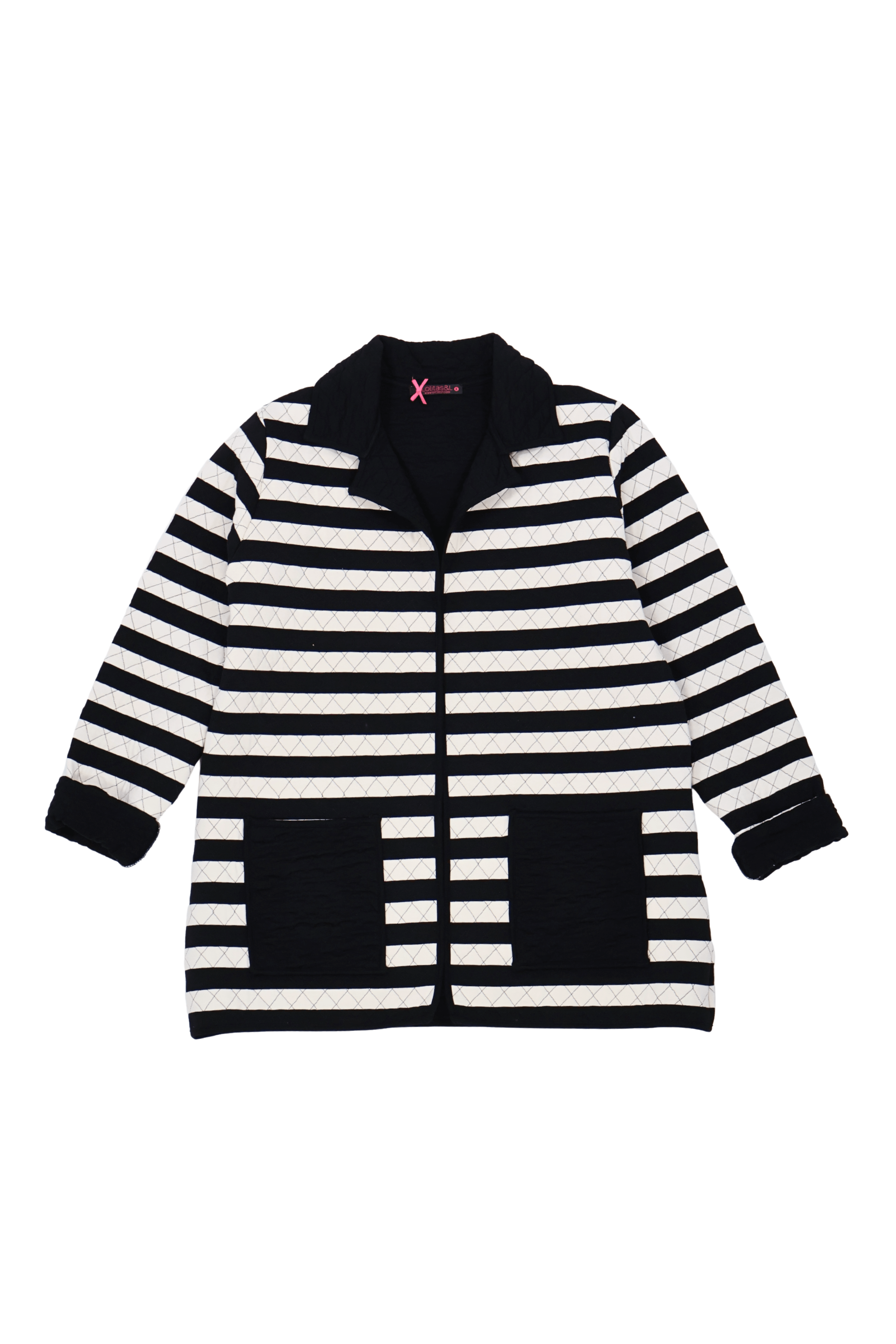 Chaqueta rayas blancas y negras guateada con bolsillos Lolitas&L - lolitasyl.com