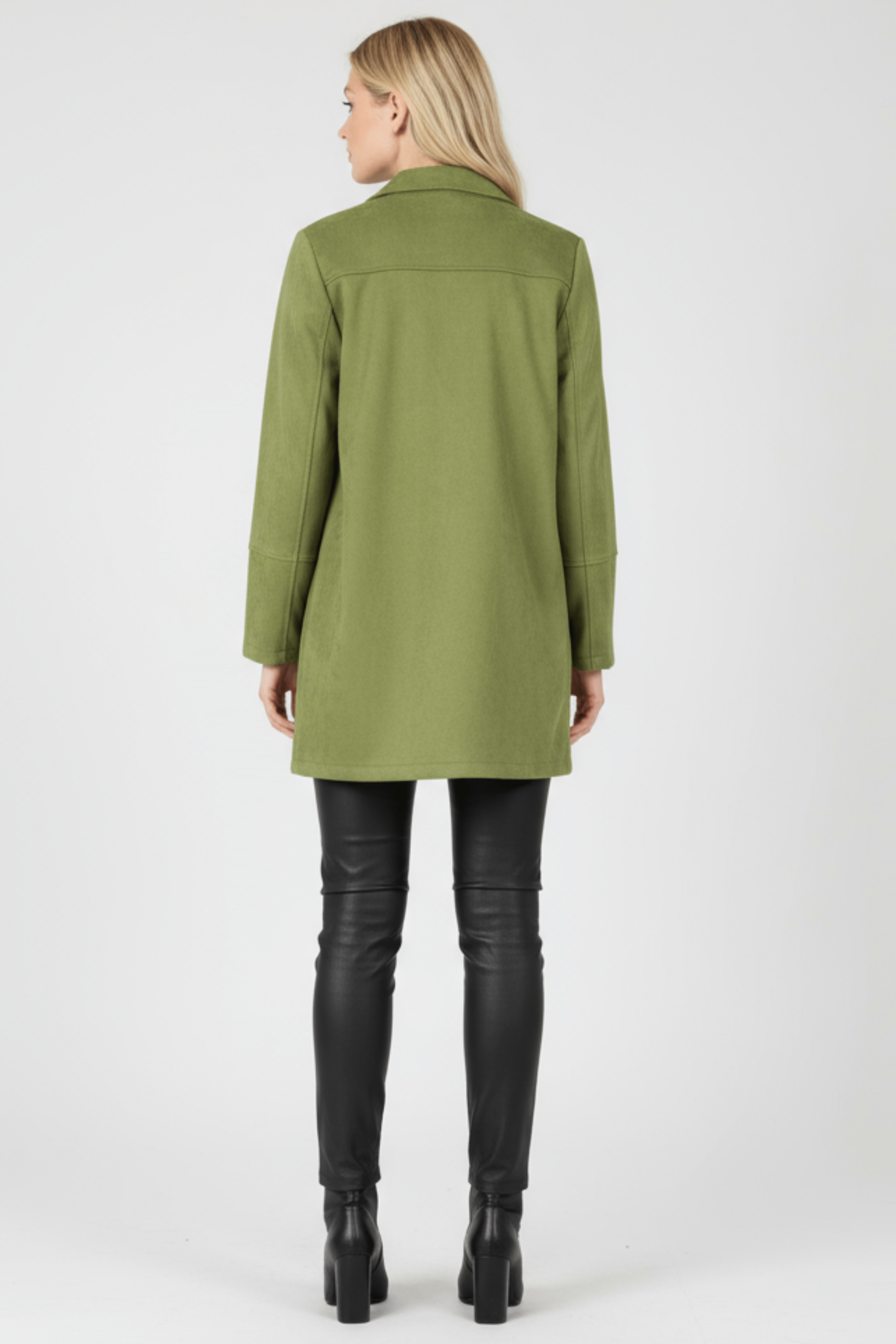 Chaqueta verde antelina larga con botones forrados Lolitas&L - lolitasyl.com