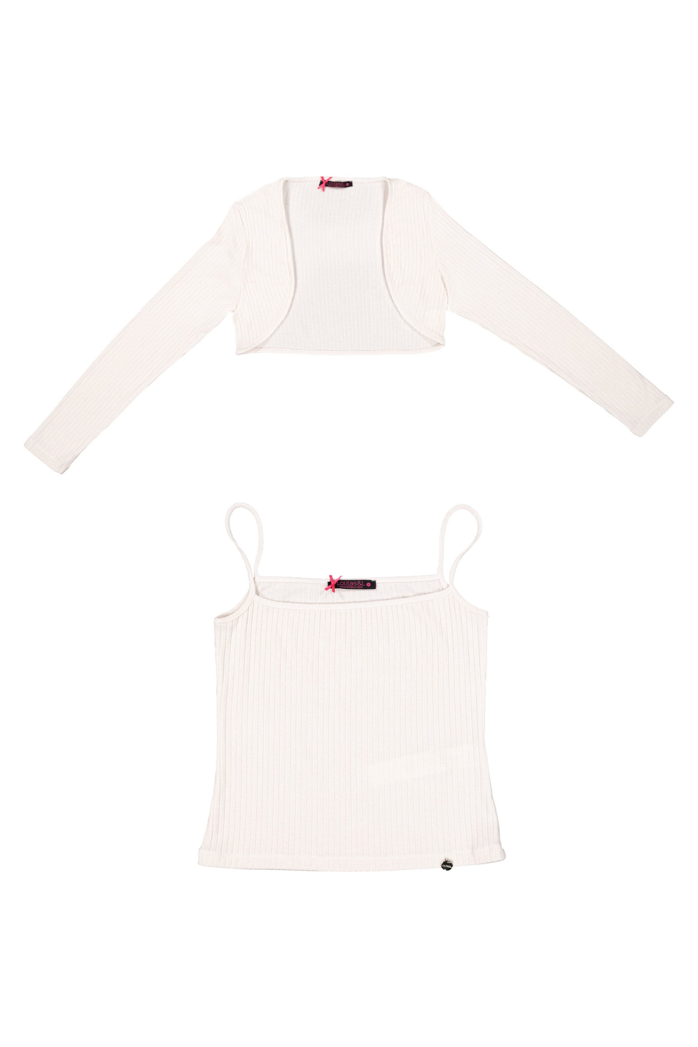 Conjunto crema de punto chaqueta y camiseta Lolitas&L - lolitasyl.com