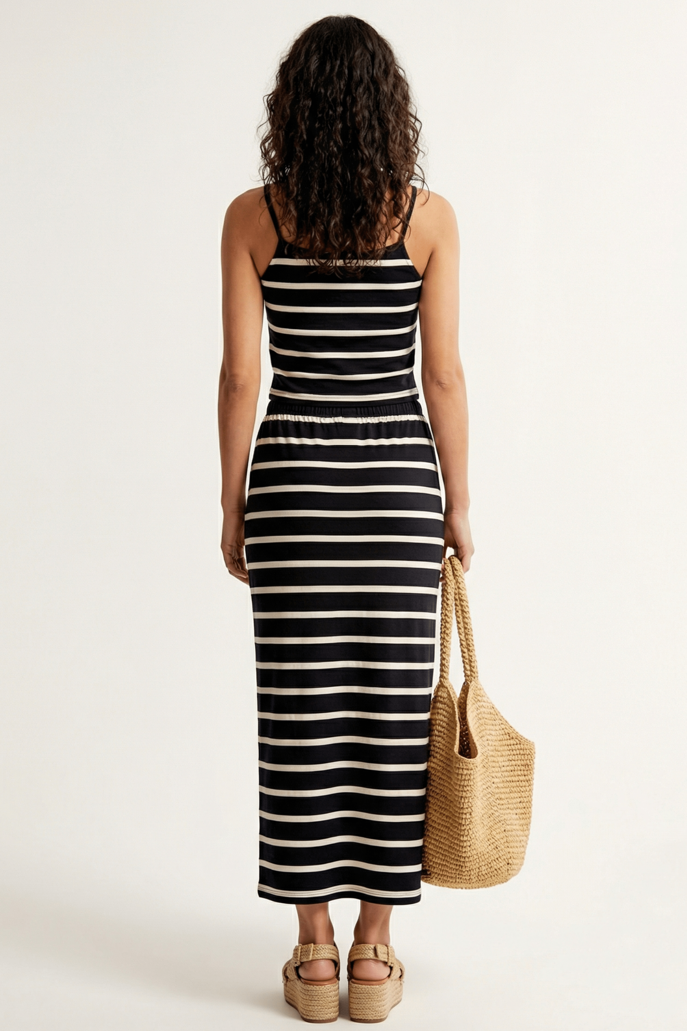 Conjunto de rayas camiseta tirantes con falda Lolitas&L - lolitasyl.com