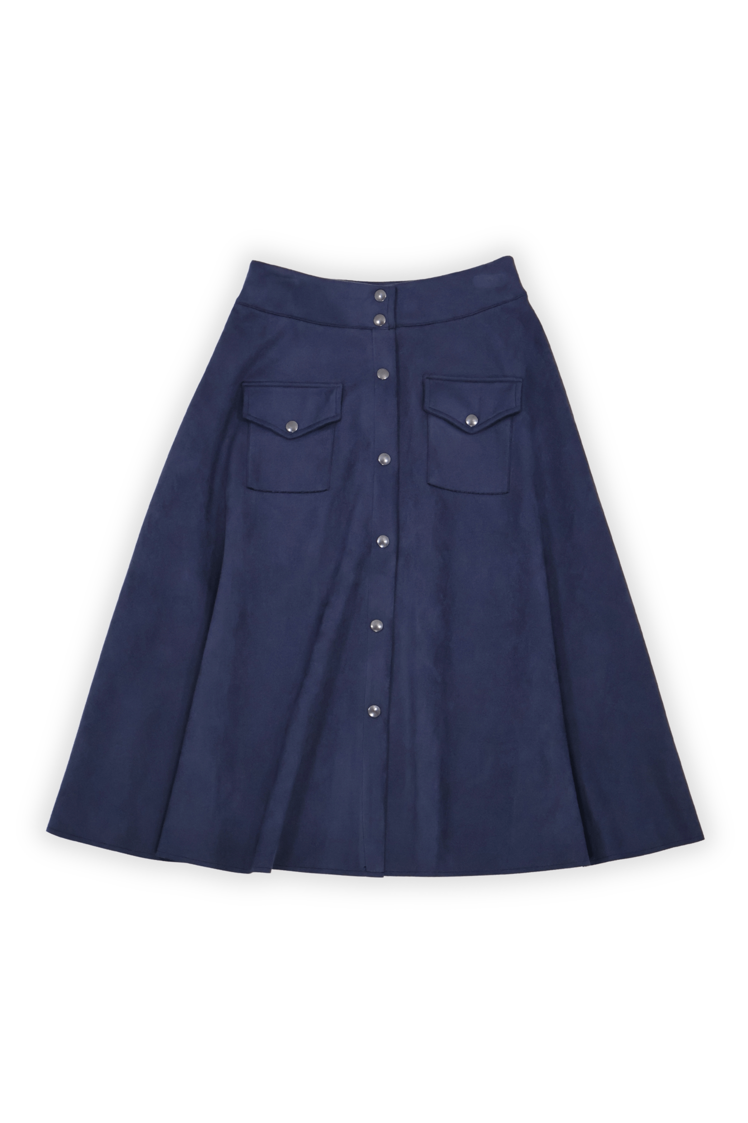 Falda azul oscuro antelina con automaticos Lolitas&L - lolitasyl.com