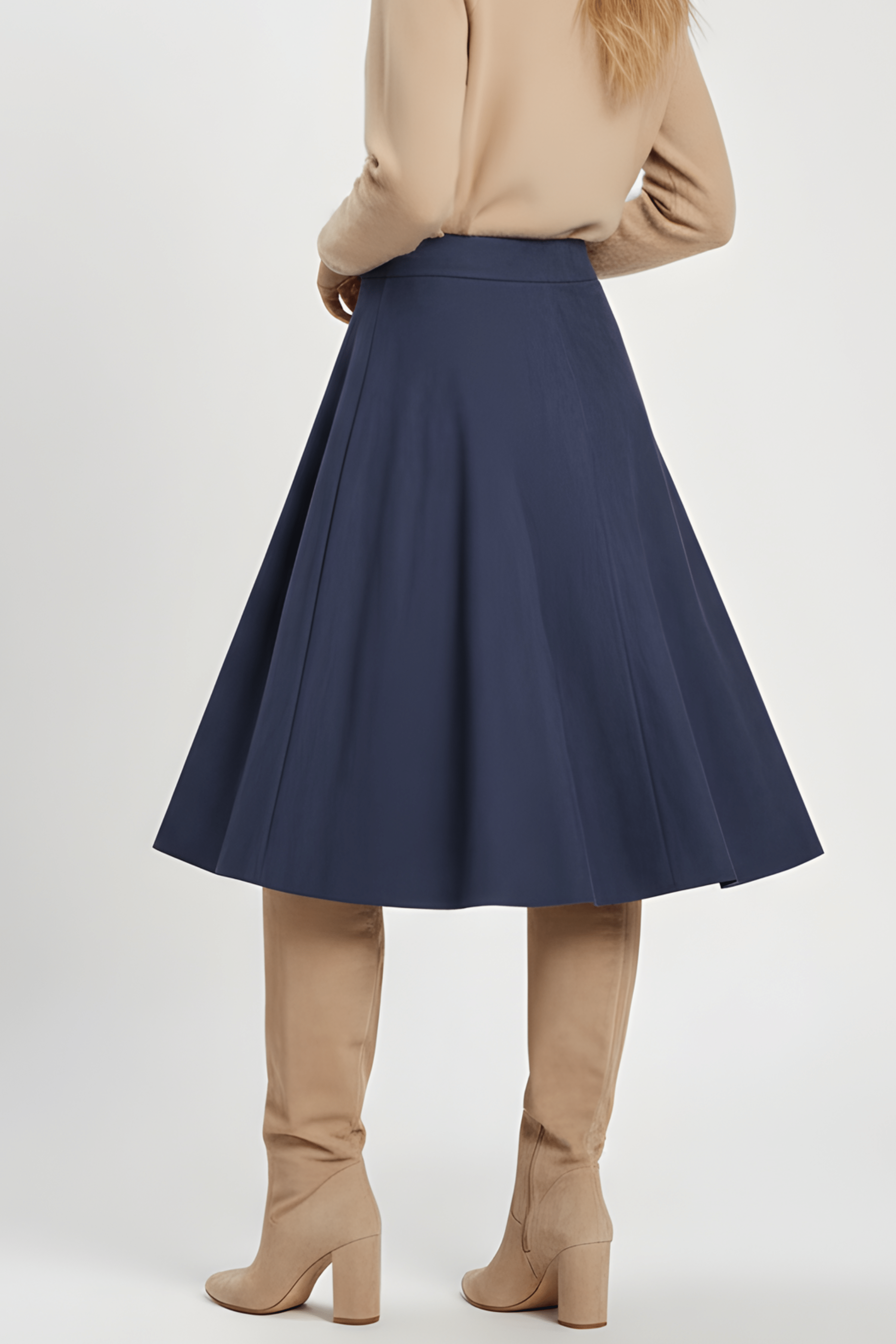 Falda azul oscuro antelina con automaticos Lolitas&L - lolitasyl.com