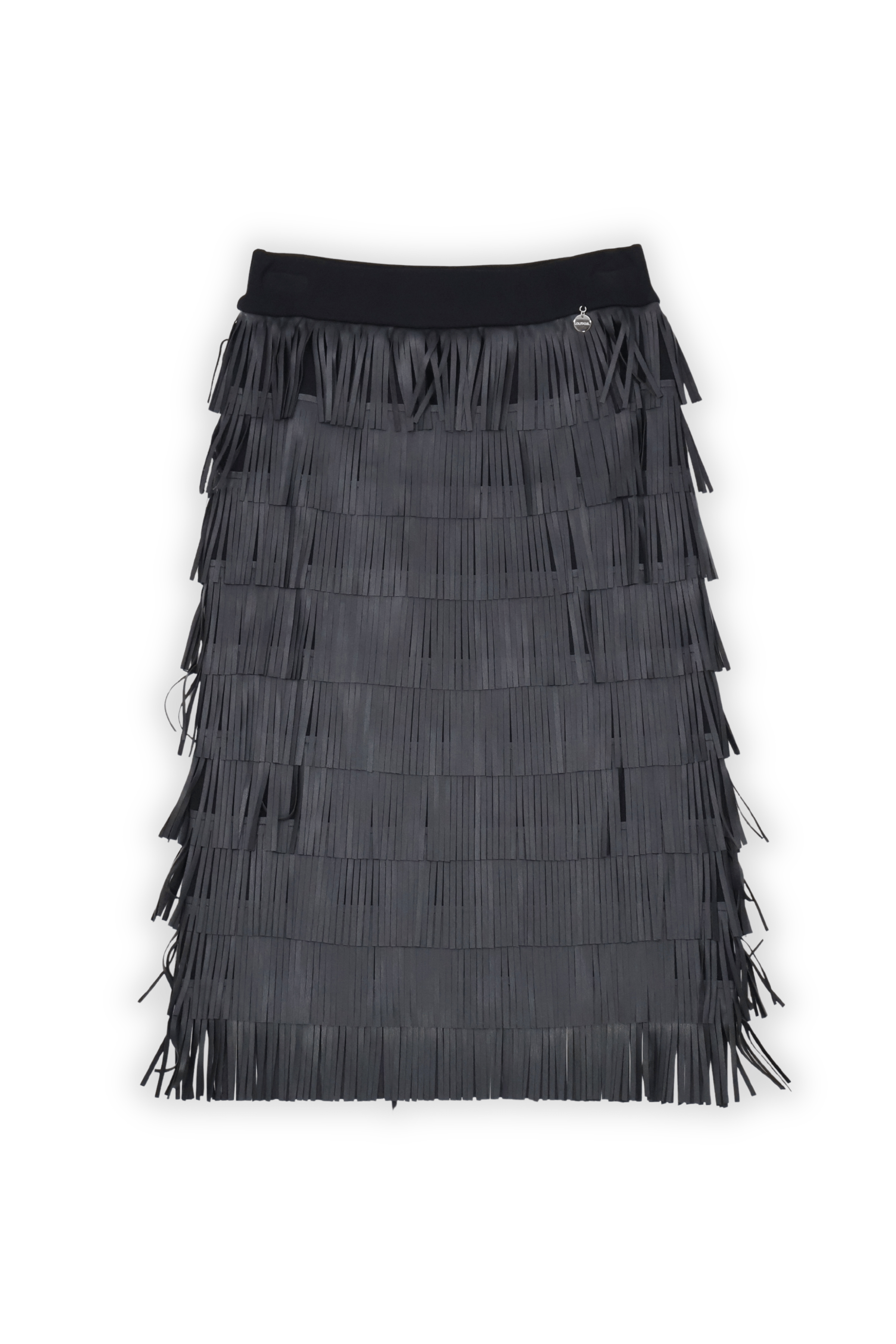 Falda de flecos negra en polipiel Lolitas&L - lolitasyl.com