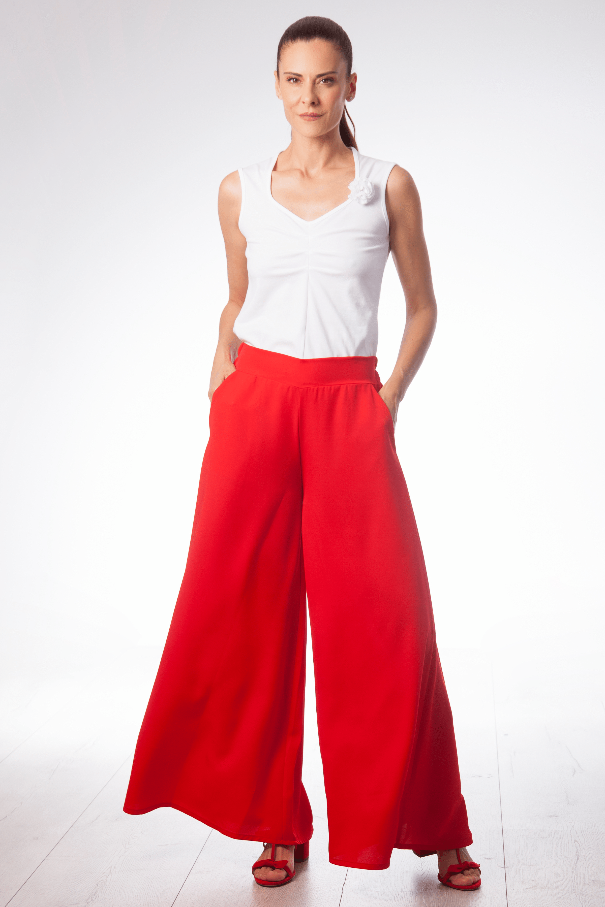 Falda pantalon roja con goma Lolitas&L - lolitasyl.com