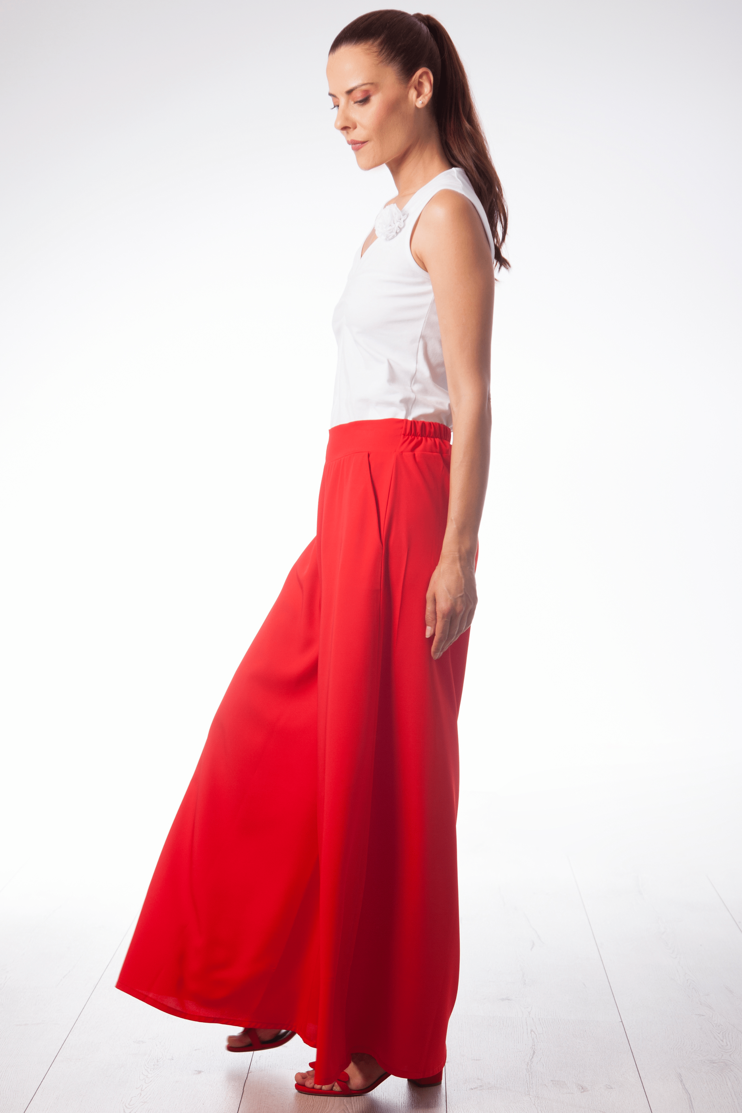 Falda pantalon roja con goma Lolitas&L - lolitasyl.com