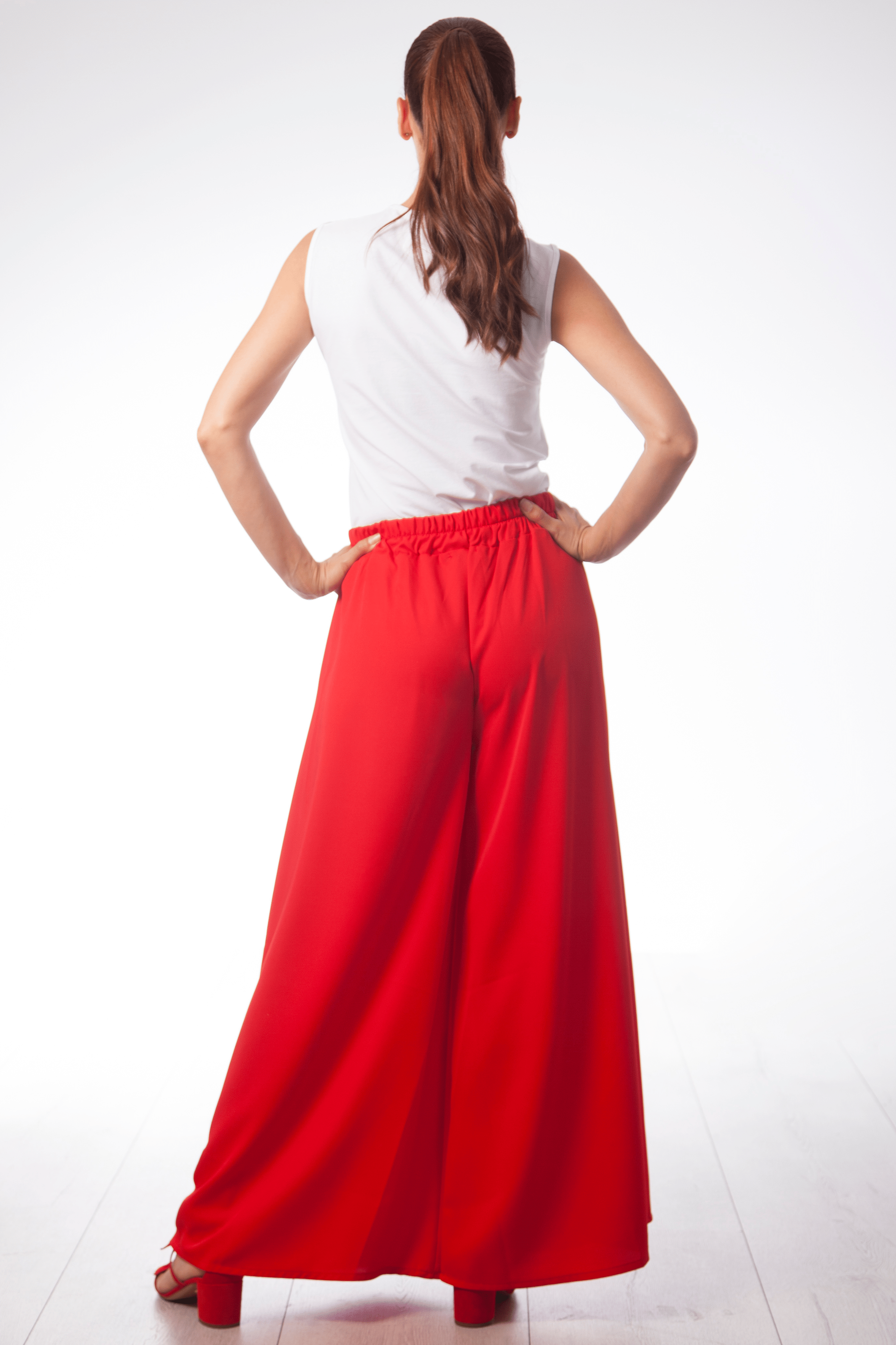 Falda pantalon roja con goma Lolitas&L - lolitasyl.com