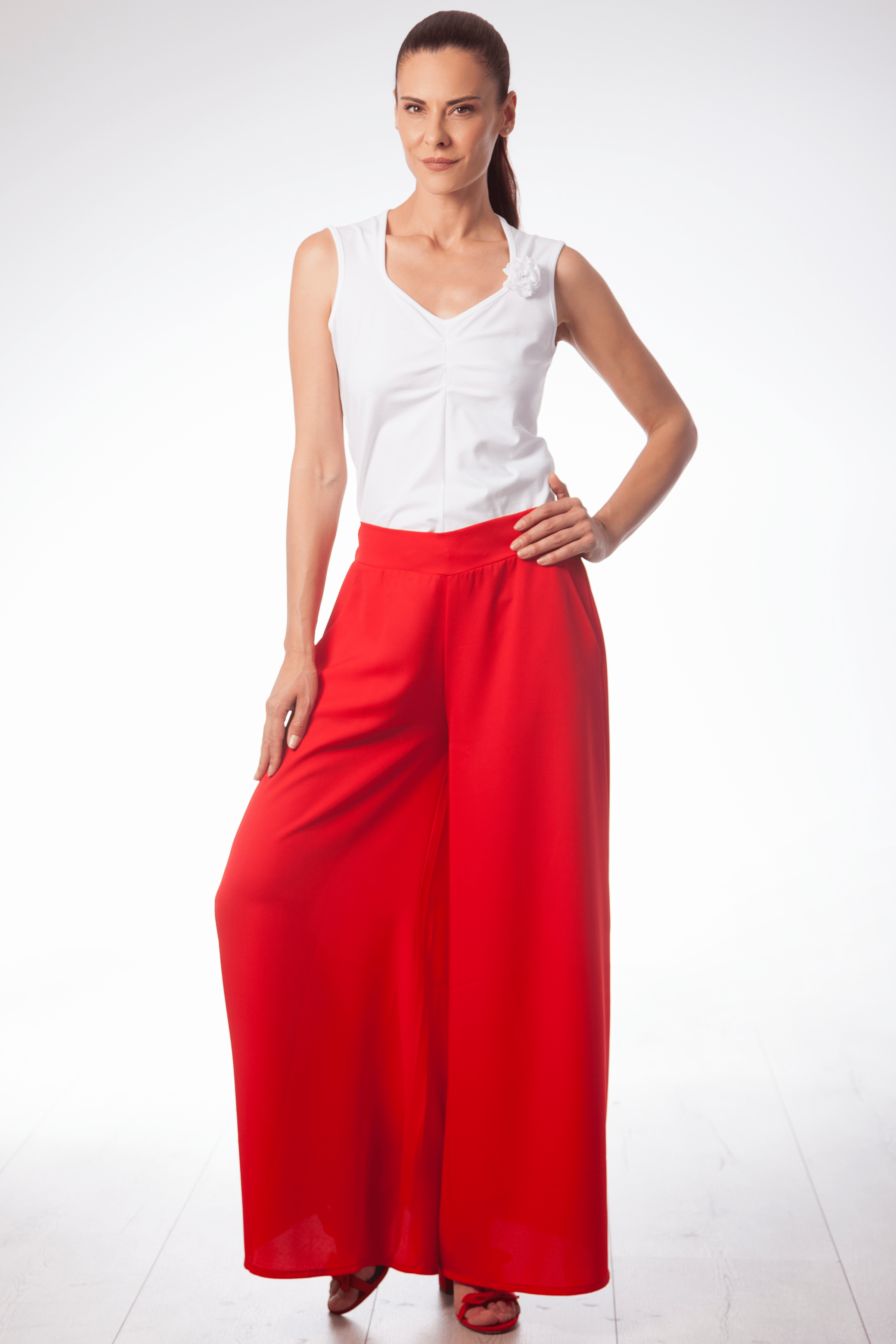 Falda pantalon roja con goma Lolitas&L - lolitasyl.com