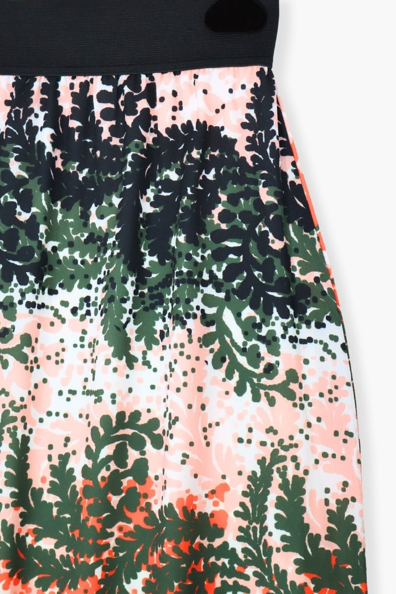 Falda Preloved larga estampada Leaves con goma y puntilla Lolitas&L - lolitasyl.com