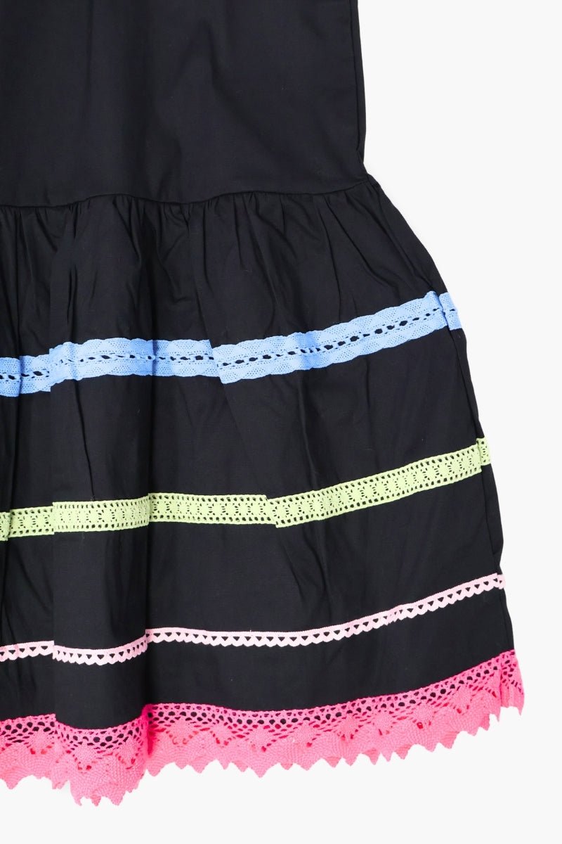 Falda Preloved negra con bordado picunela colores Lolitas&L - lolitasyl.com