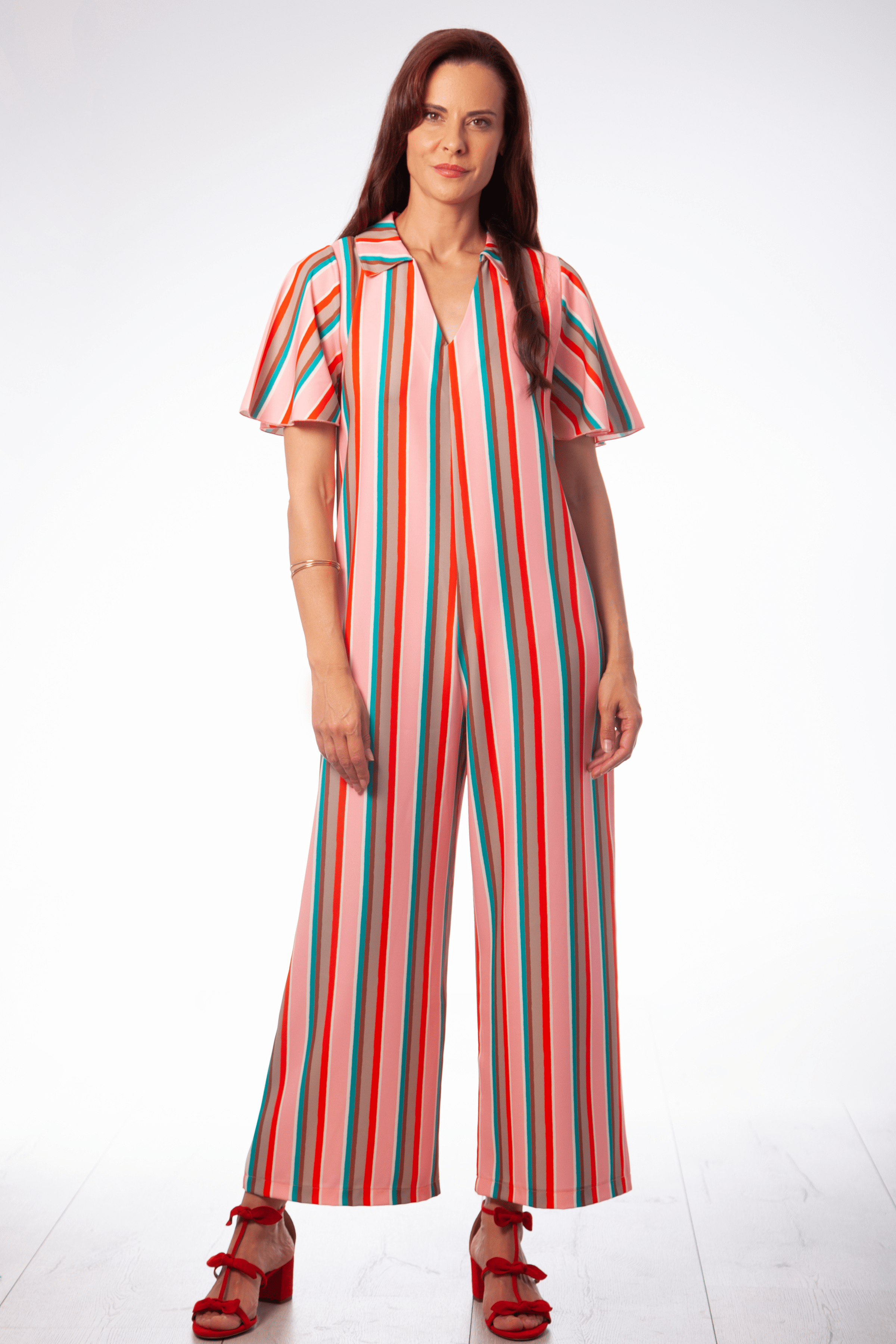 Jumpsuite rayas rosa pierna ancha Lolitas&L - lolitasyl.com