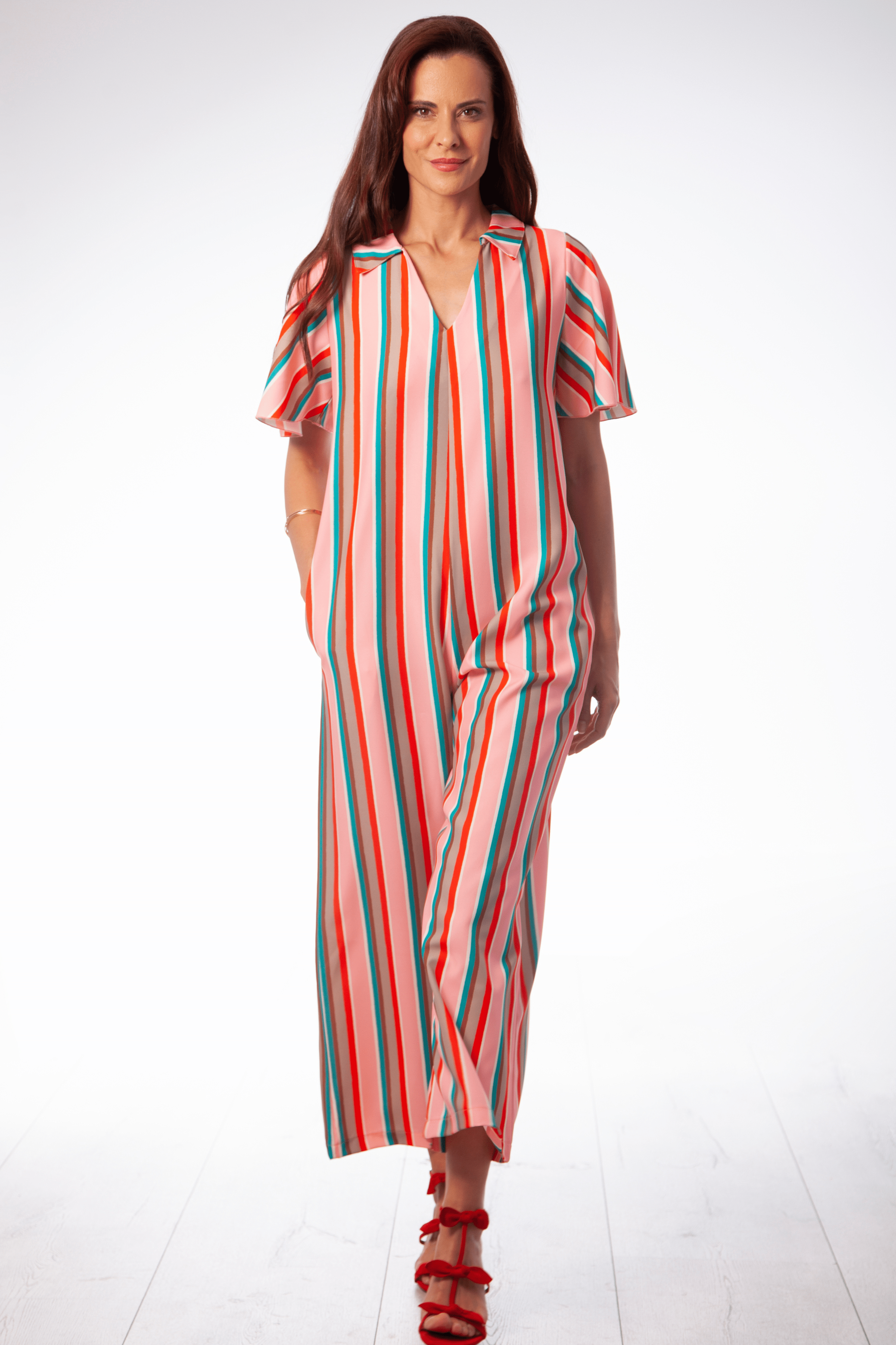 Jumpsuite rayas rosa pierna ancha Lolitas&L - lolitasyl.com