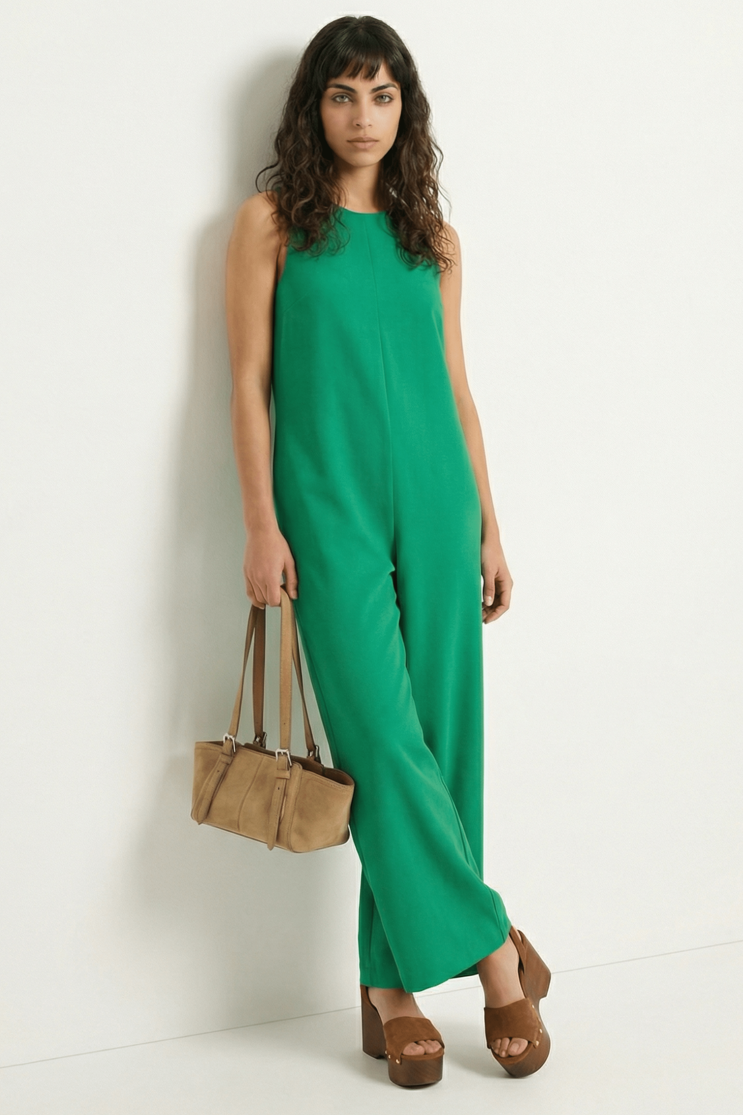 Jumpsuite verde hierba amplio con tirantes Lolitas&L - lolitasyl.com