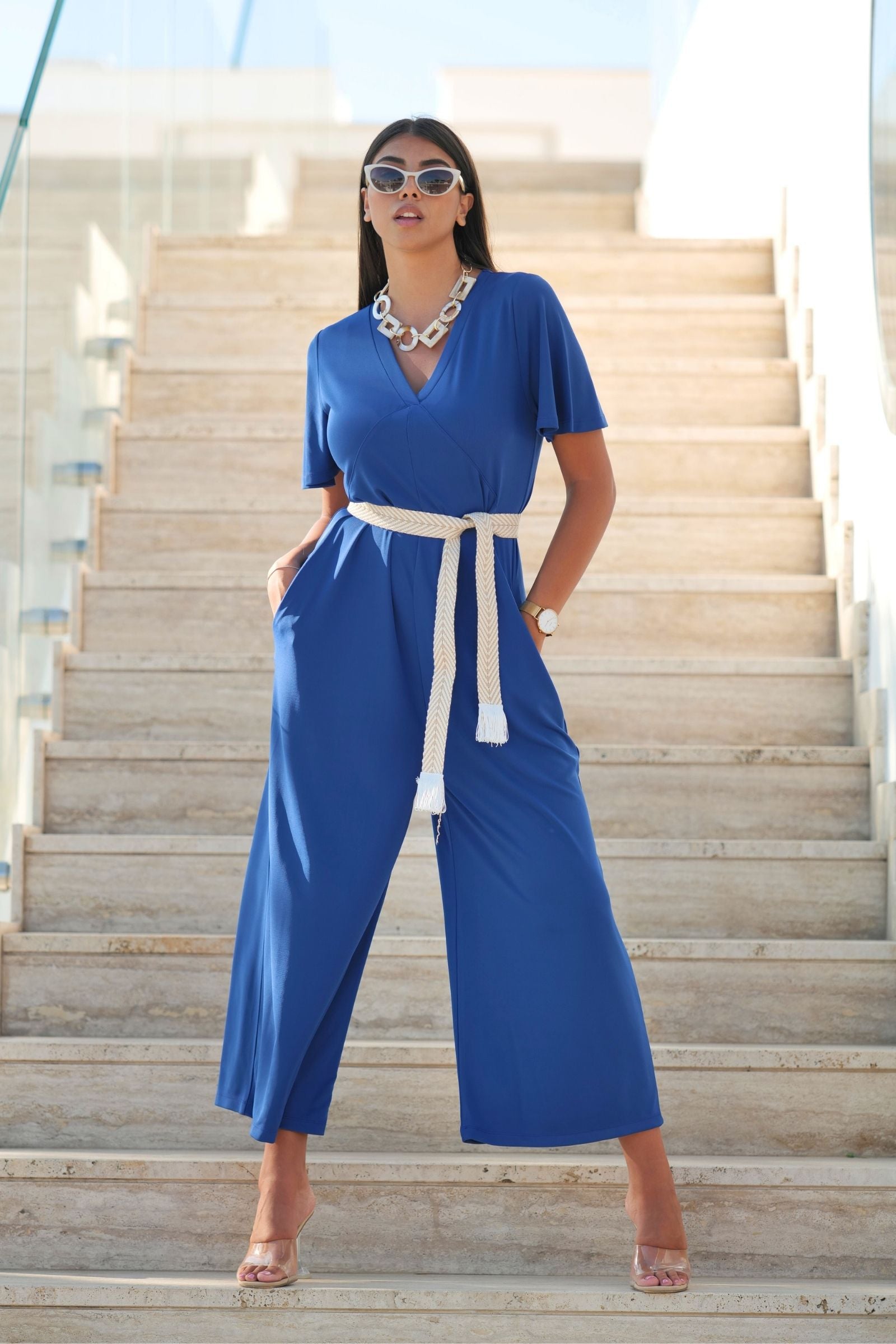 Mono Azul Royal largo con lagrima en la espalda de Lolitas&L