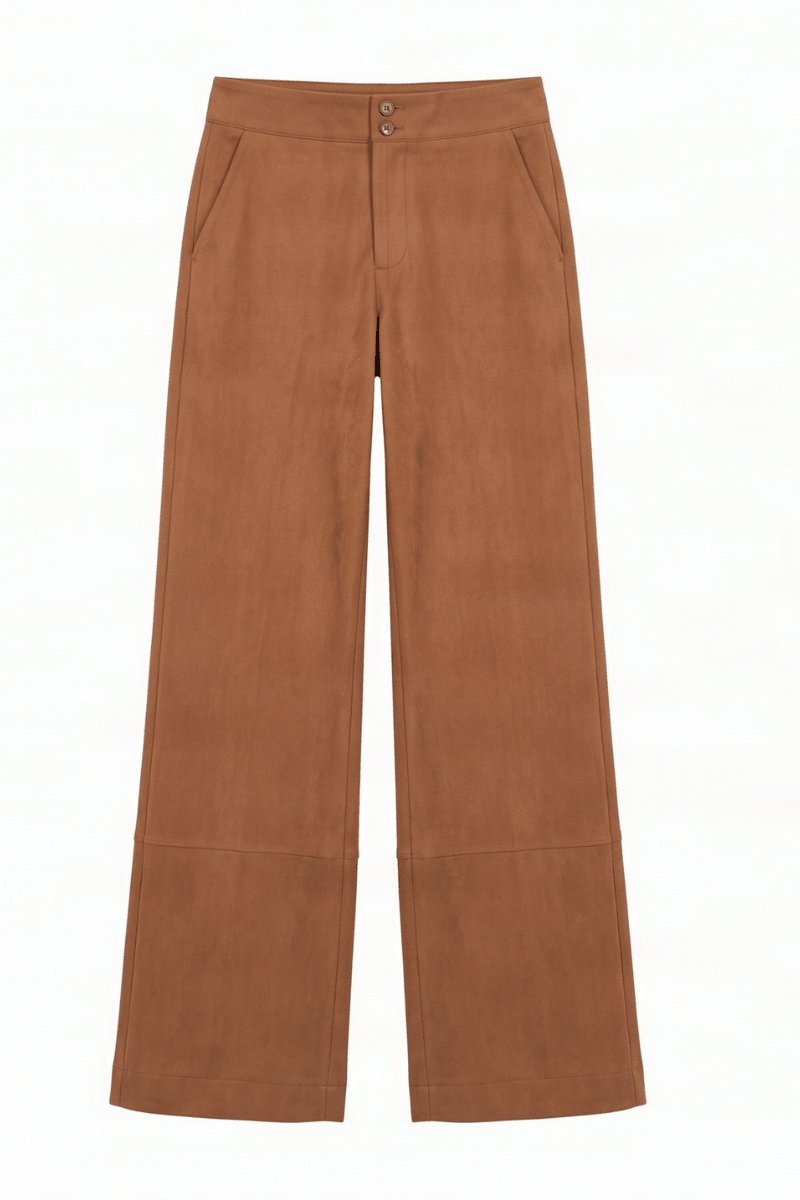 Pantalon antelina camel corte con botones Lolitas&L - lolitasyl.com