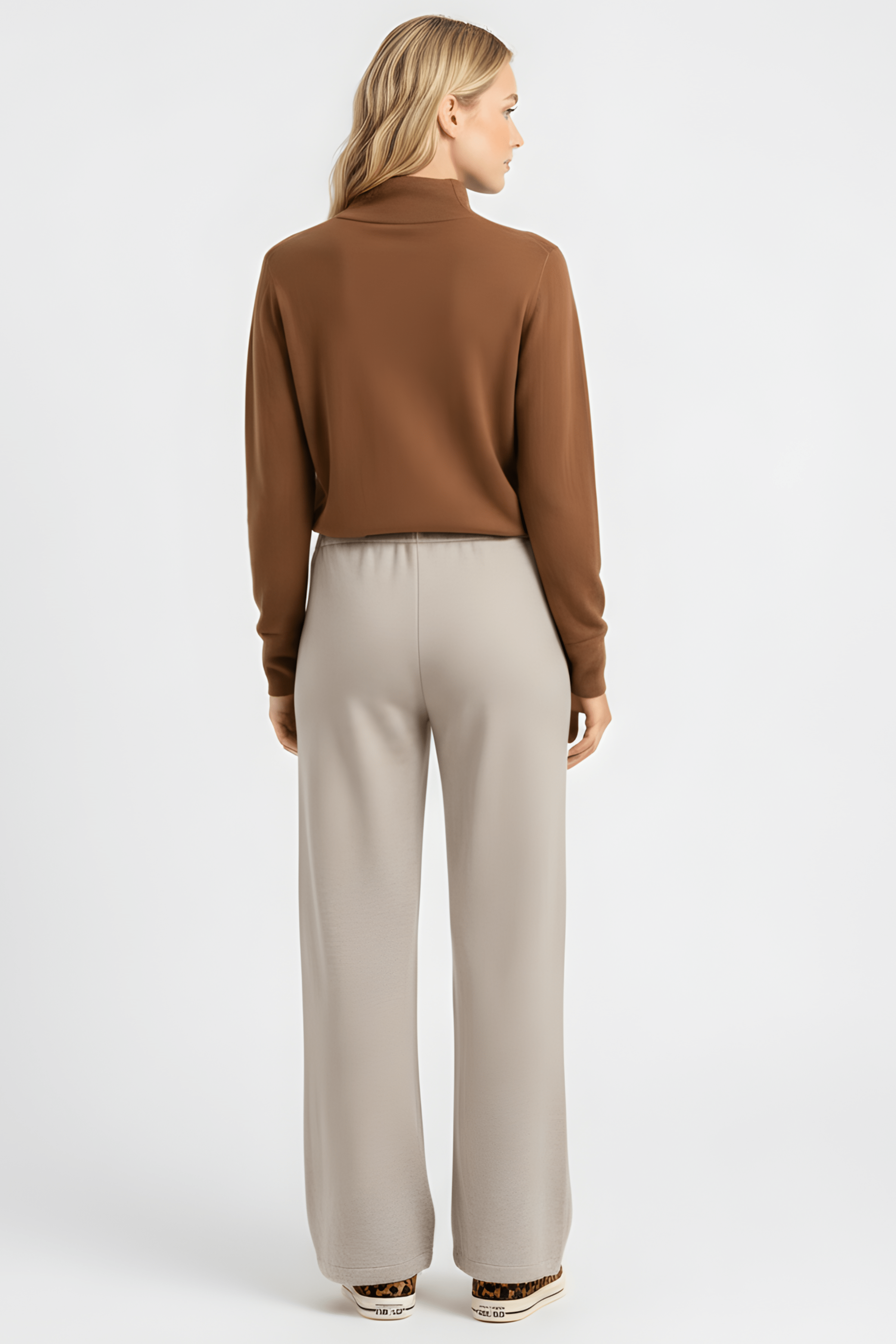 Pantalon beige de punto con goma Lolitas&L - lolitasyl.com