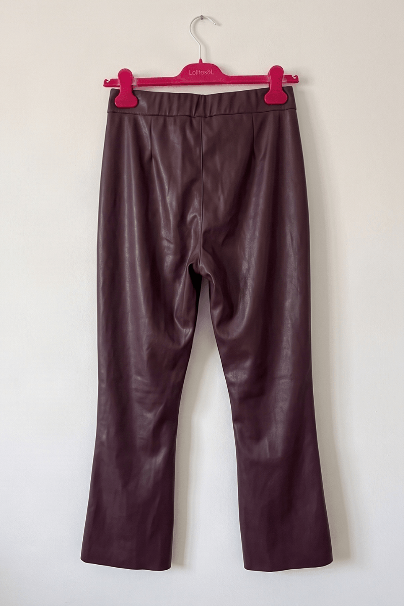 Pantalón de Polipiel Burdeos Preloved - lolitasyl.com