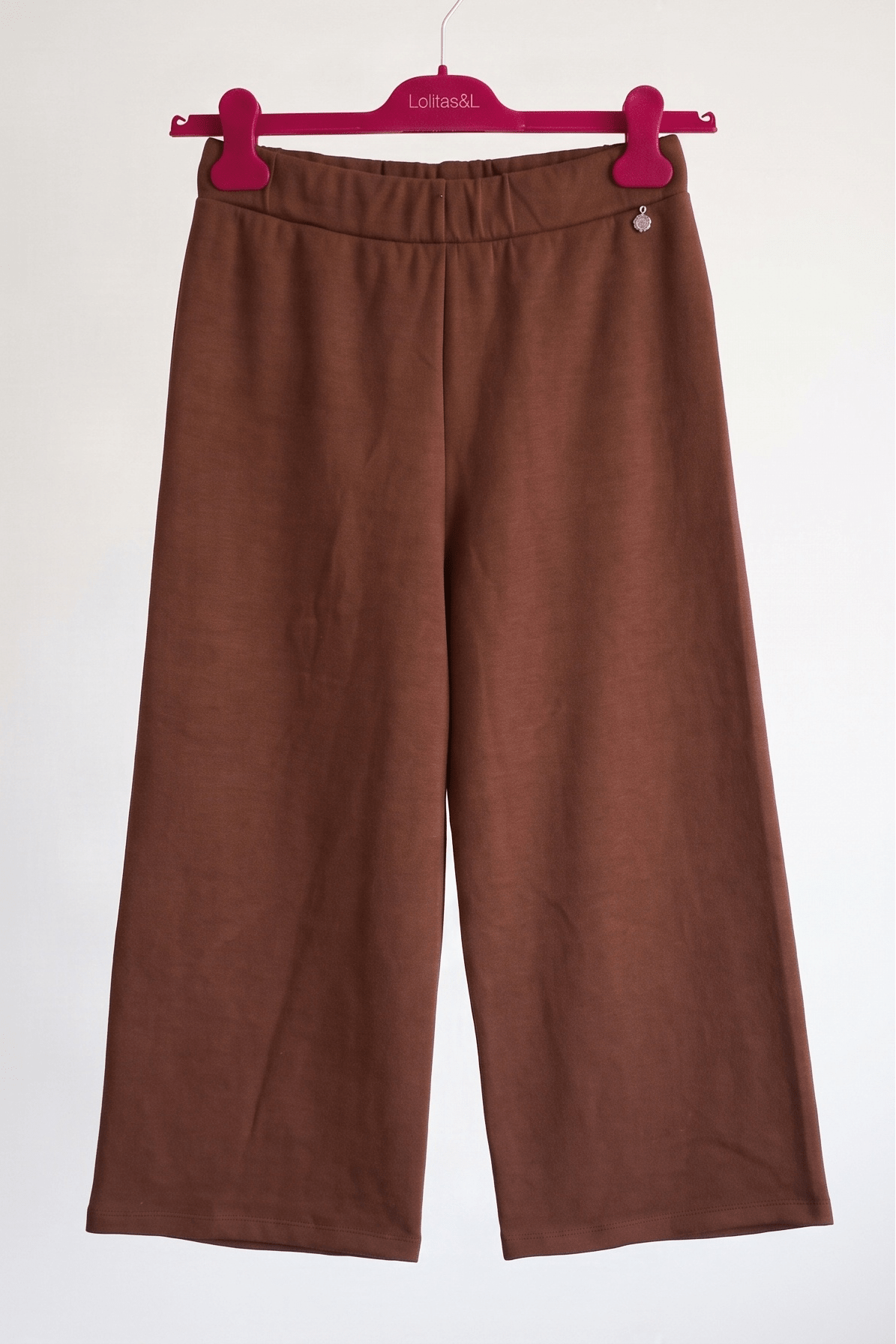 Pantalón de Punto Marrón con Cintura Elástica Preloved - lolitasyl.com