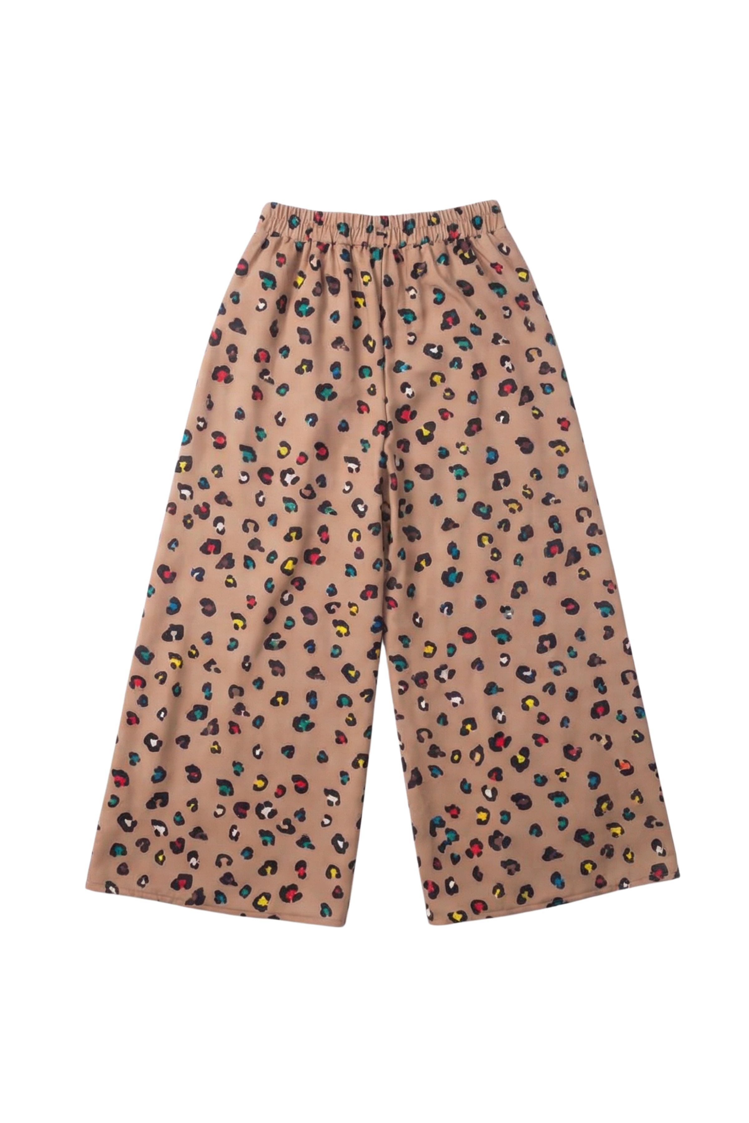 Pantalon estampado animal print beige de pierna ancha Lolitas&L