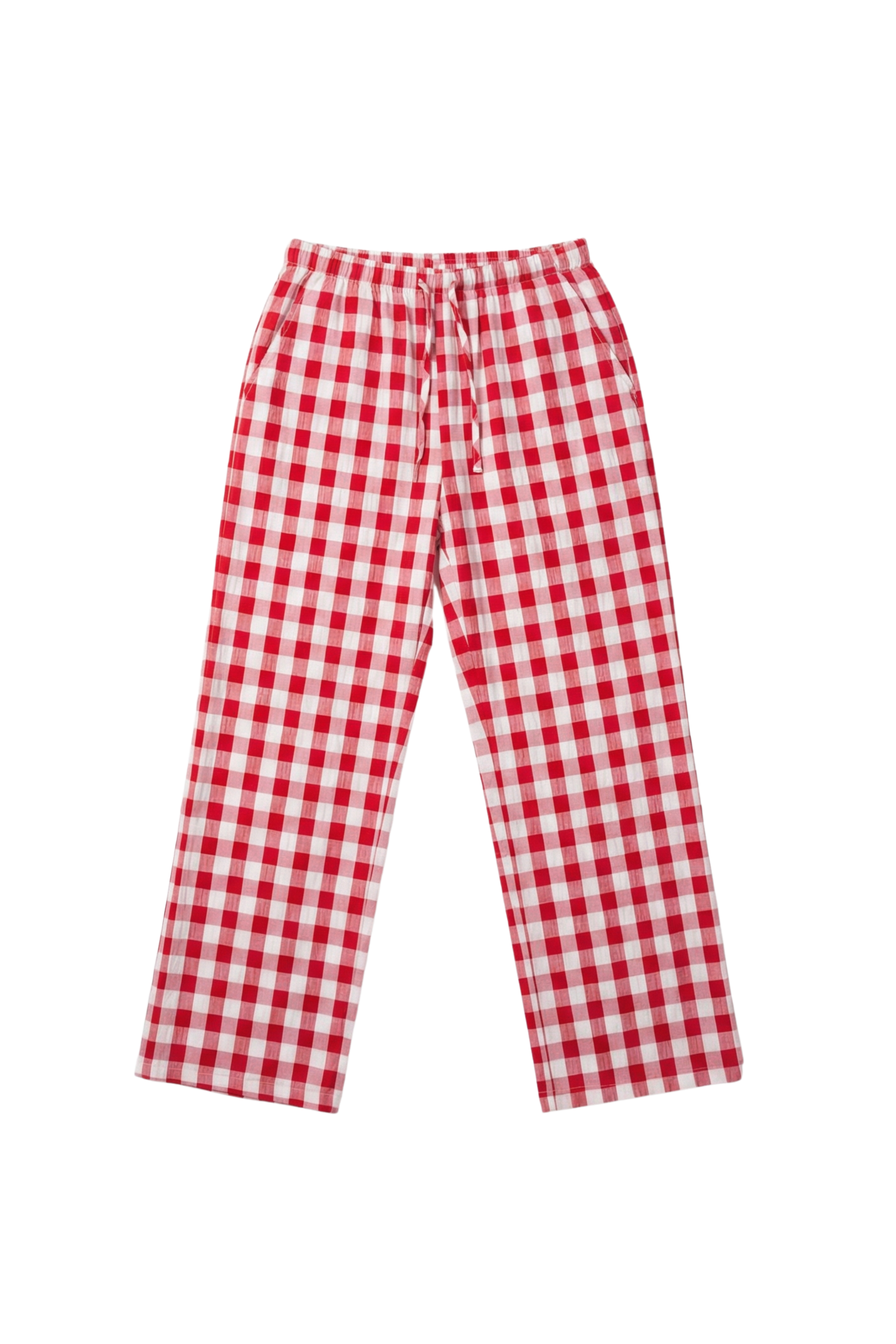 Pantalon estampado cuadros rojo con cinta Lolitas&L
