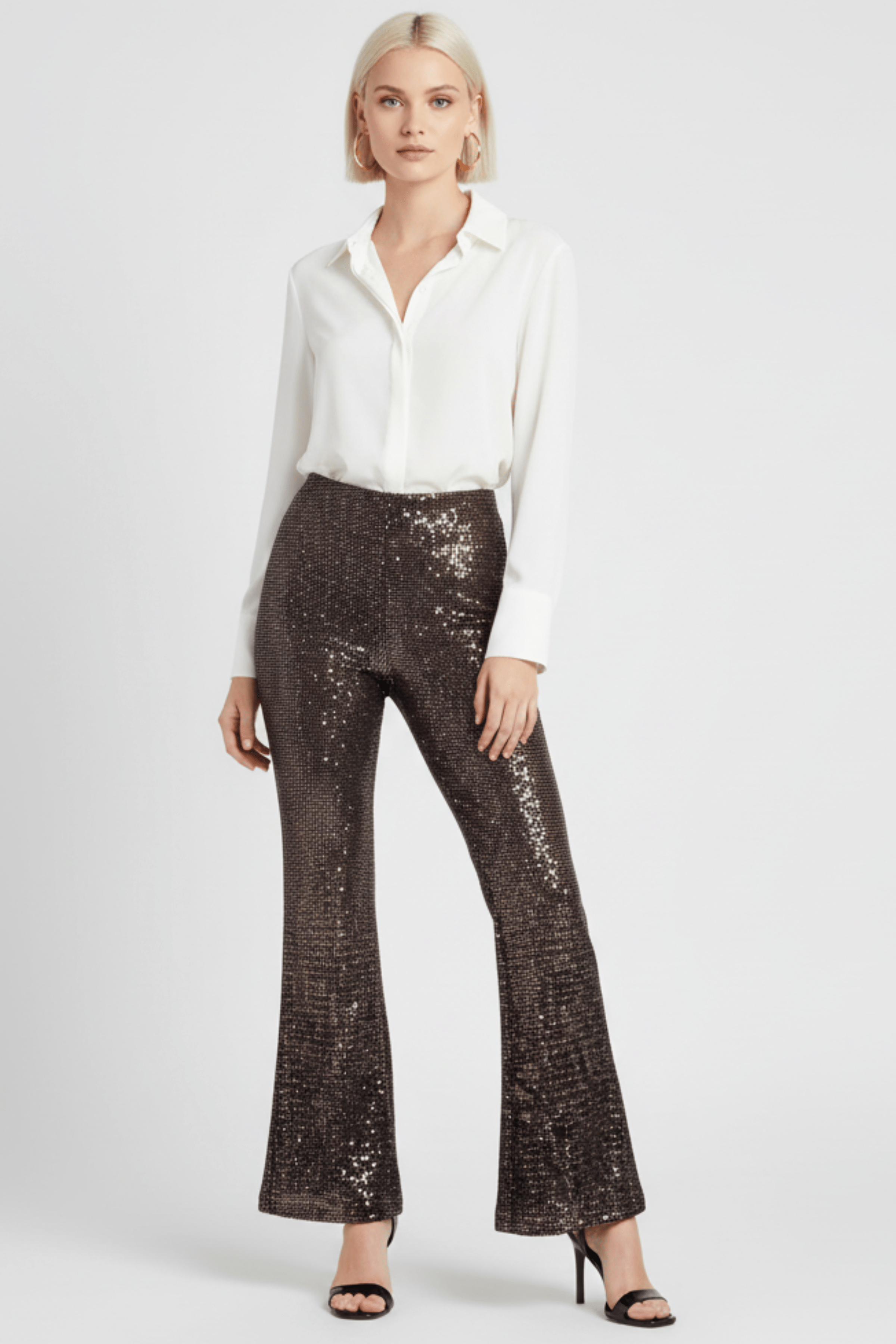 Pantalón marrón estampado brillo ajustado LolitasyL - lolitasyl.com