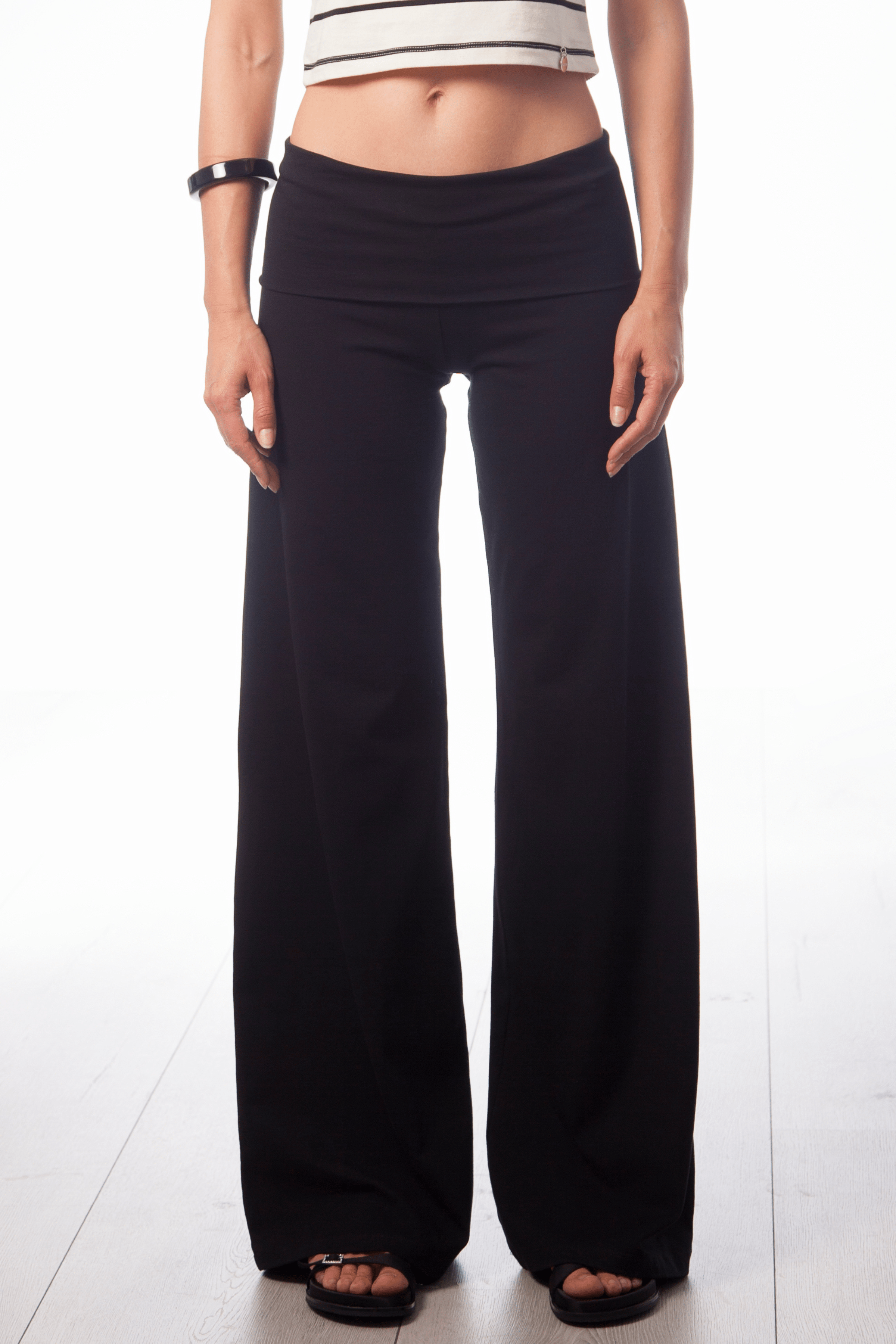 Pantalon negro algodon cintura doble Lolitas&L - lolitasyl.com