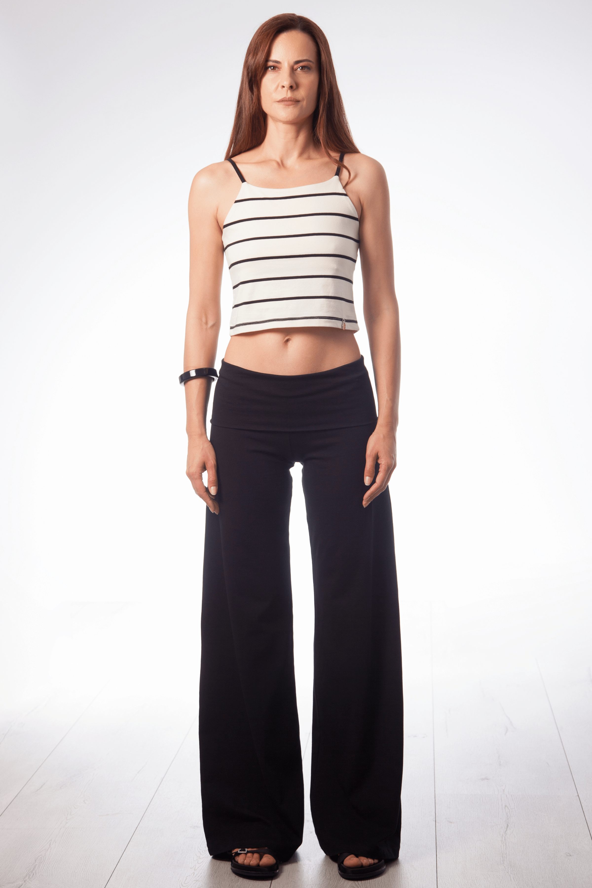 Pantalon negro algodon cintura doble Lolitas&L - lolitasyl.com