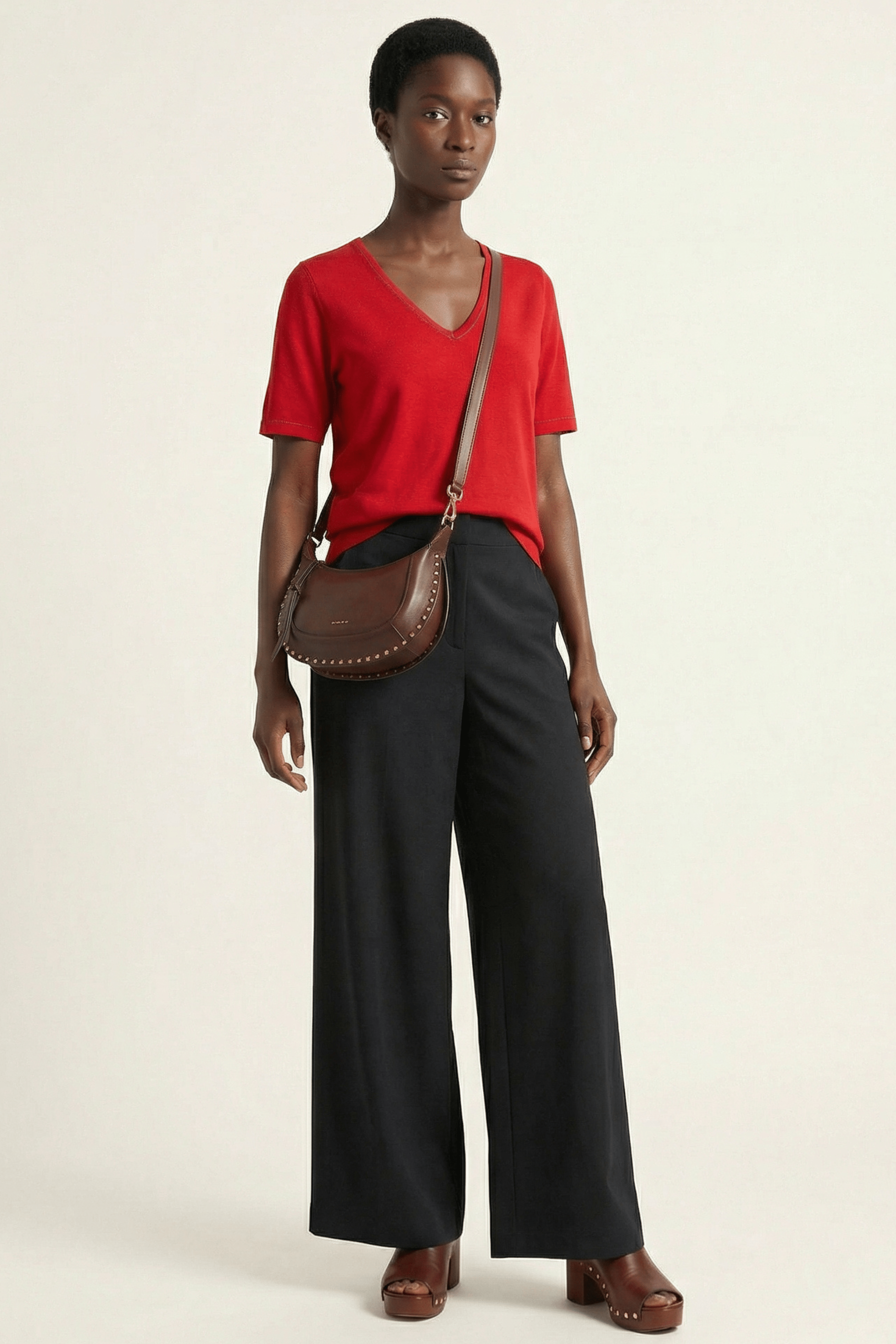 Pantalon negro ancho con goma Lolitas&L - lolitasyl.com