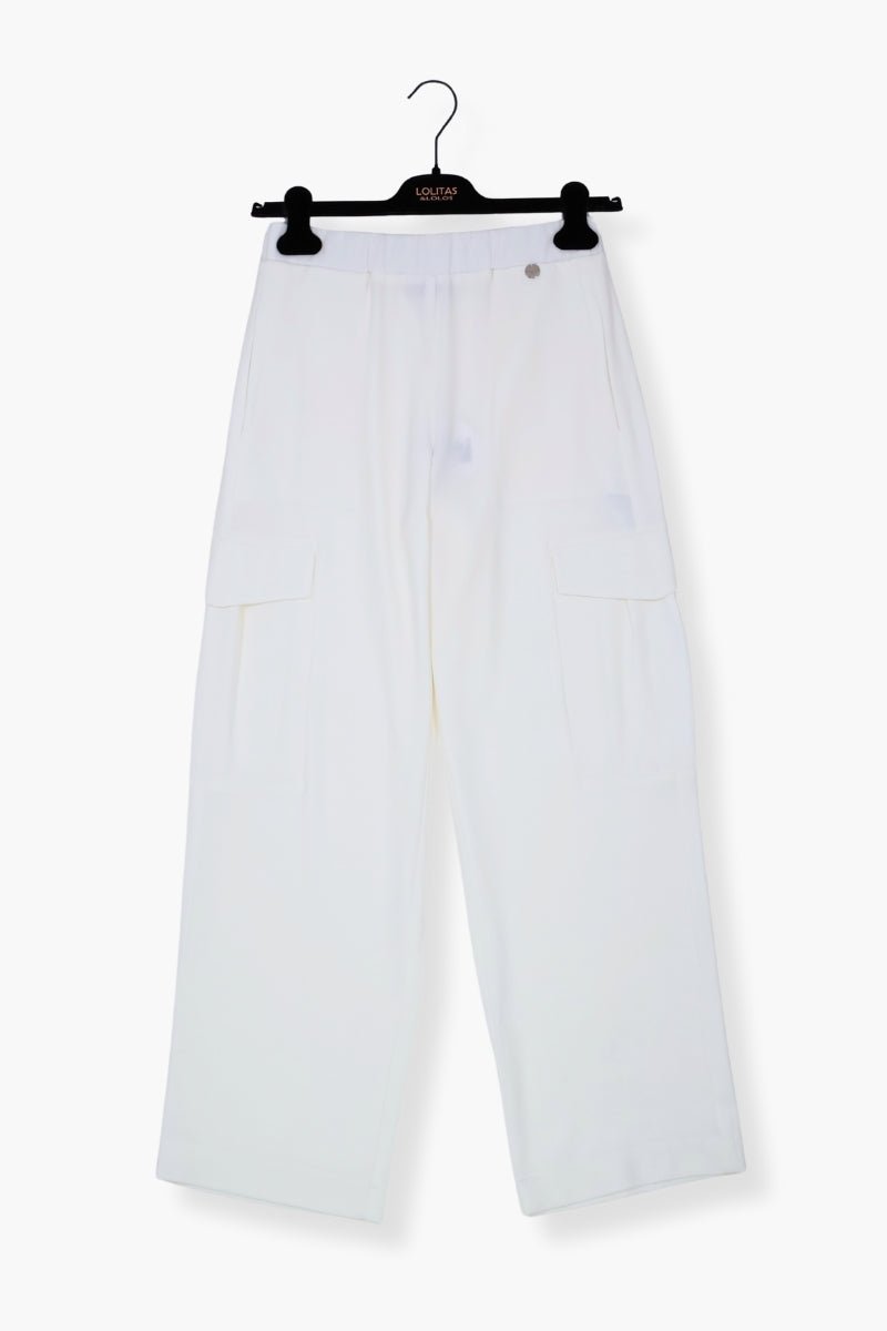 Pantalón Preloved blanco bolsillos militares con goma Lolitas&L - lolitasyl.com