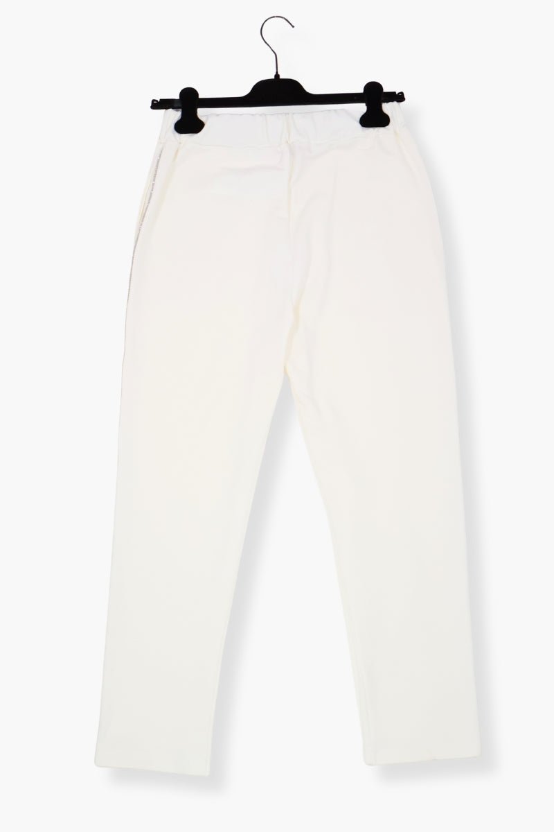 Pantalon Preloved blanco de algodon con tira brillante Lolitas&L - lolitasyl.com