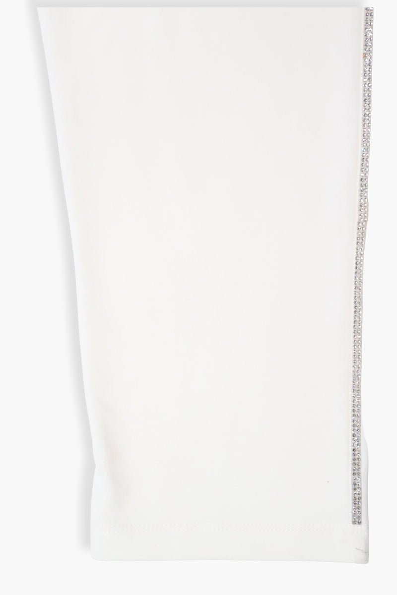 Pantalon Preloved blanco de algodon con tira brillante Lolitas&L - lolitasyl.com