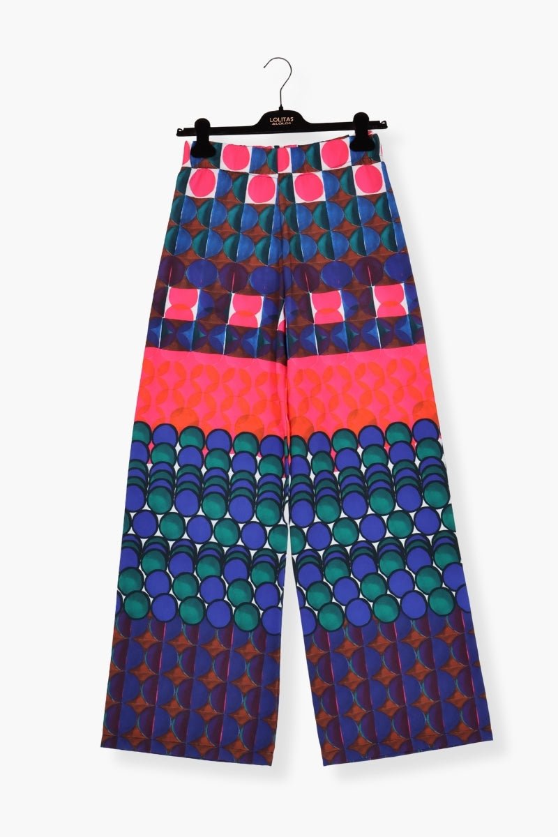 Pantalon Preloved largo estampado geometrico Lolitas&L - lolitasyl.com