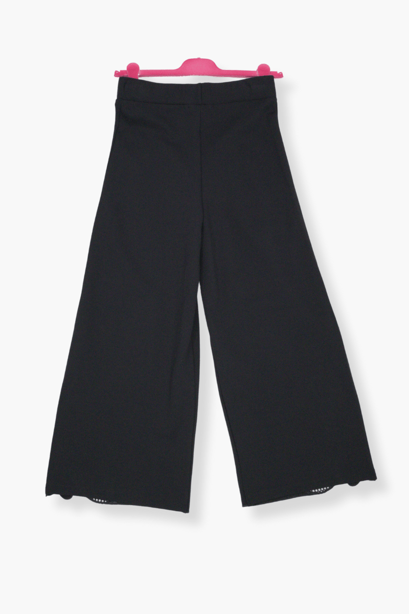 Pantalon Preloved negro bordado lateral rejilla Lolitas&L - lolitasyl.com