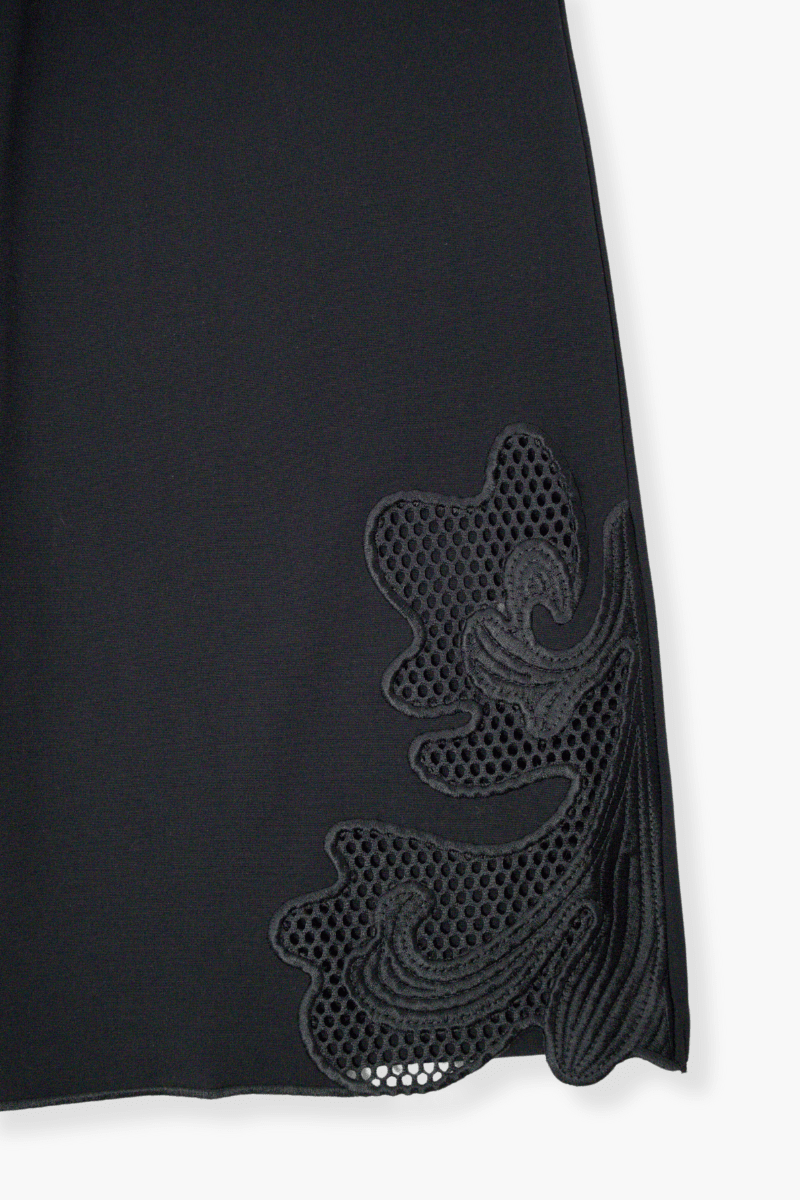 Pantalon Preloved negro bordado lateral rejilla Lolitas&L - lolitasyl.com