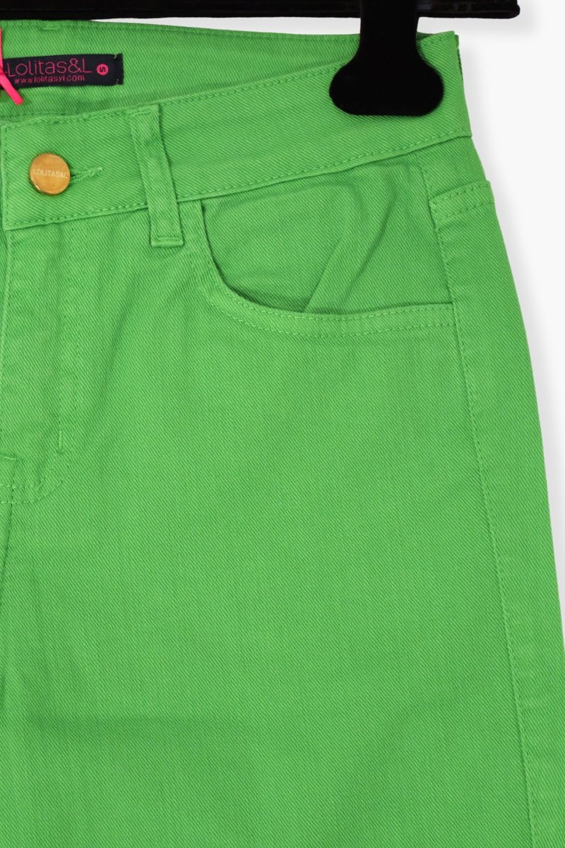 Pantalón Preloved verde pitillo bordado calado Lolitas&L - lolitasyl.com