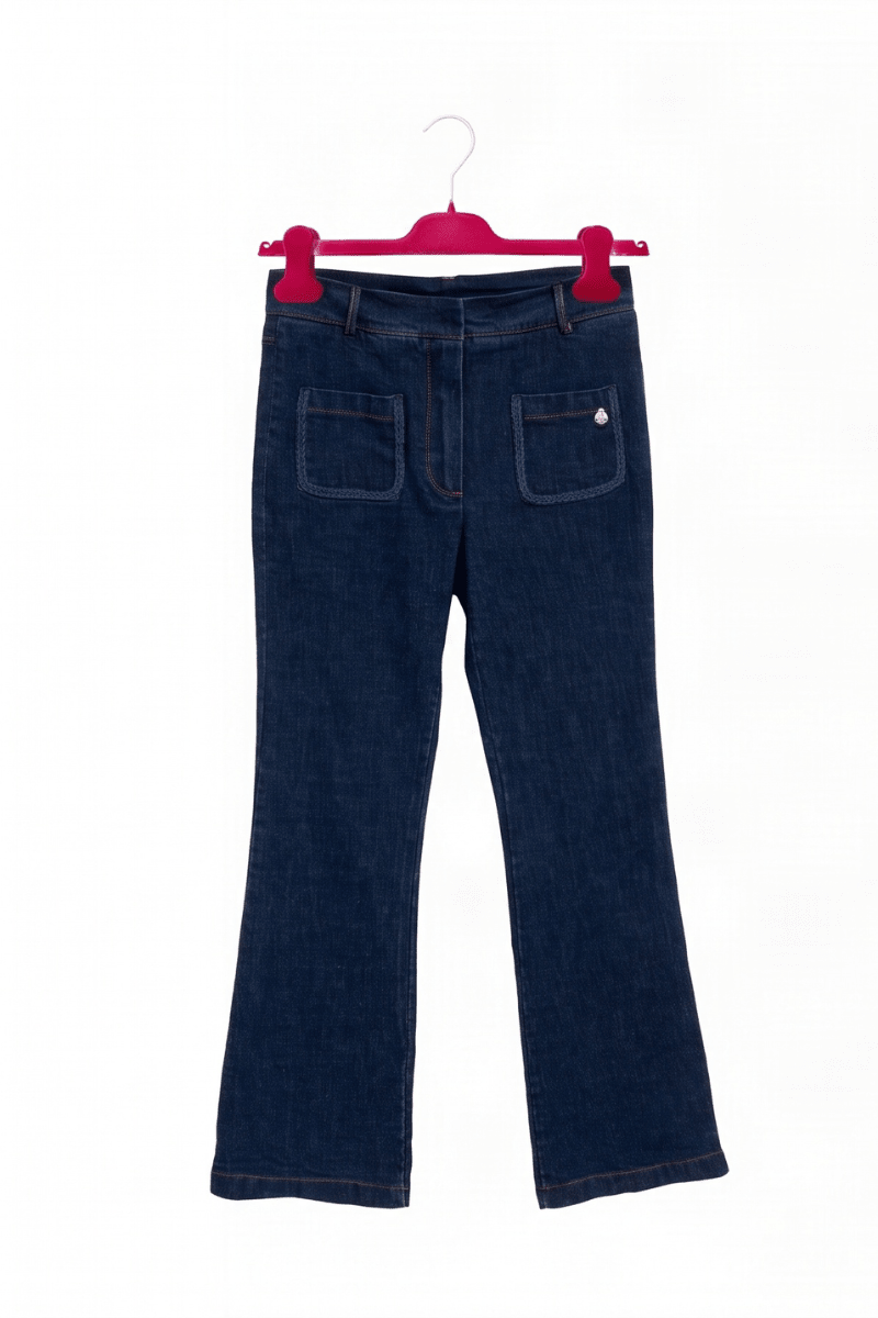 Pantalón Vaquero Azul Oscuro Acampanado Preloved - lolitasyl.com