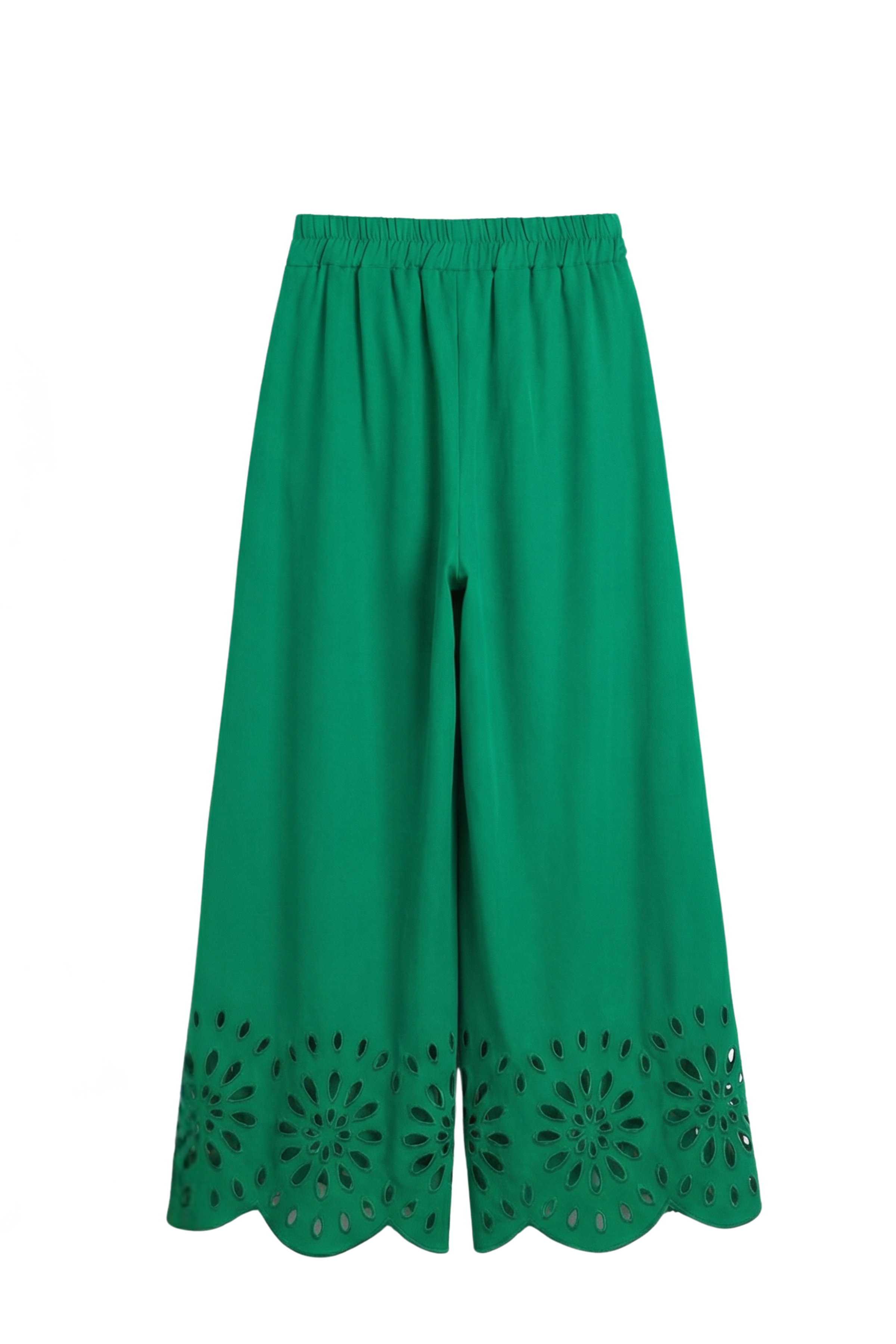 Pantalon verde campana con bordado calado Lolitas&L