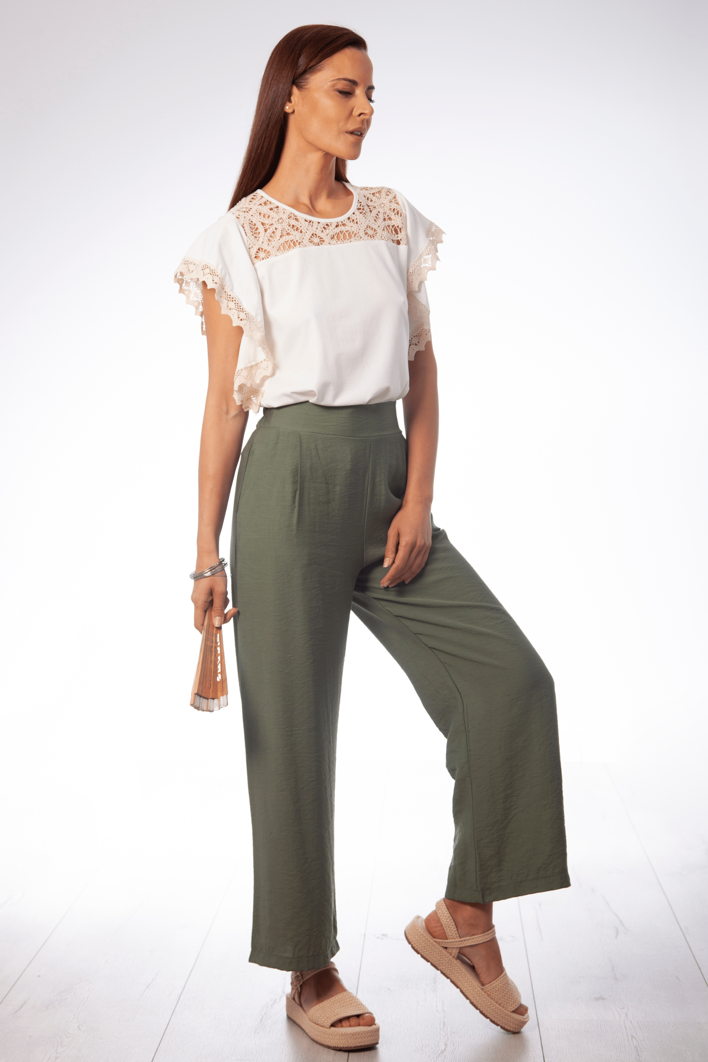 Pantalon verde militar recto Lolitas&L - lolitasyl.com