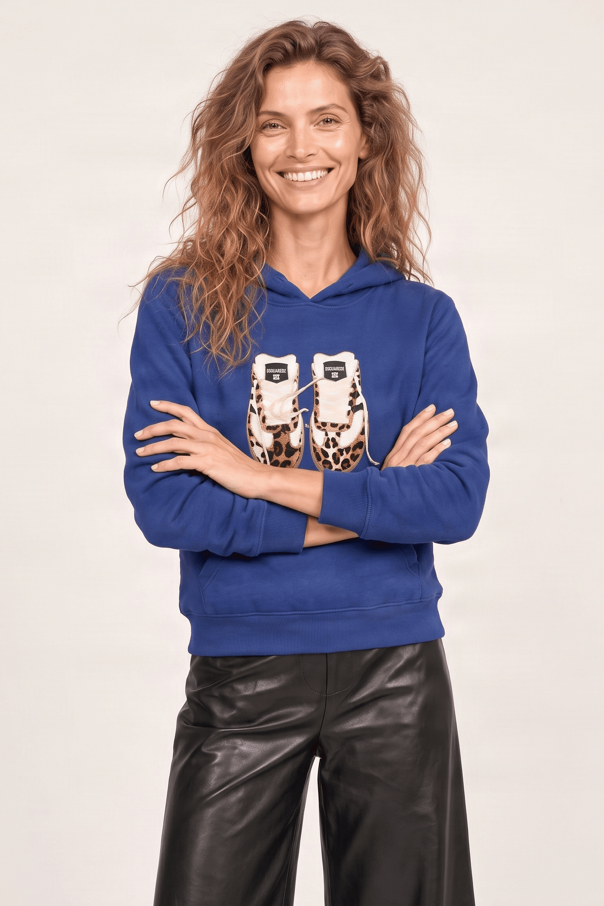 Sudadera de punto azul bordado zapatillas con capucha Lolitas&L - lolitasyl.com