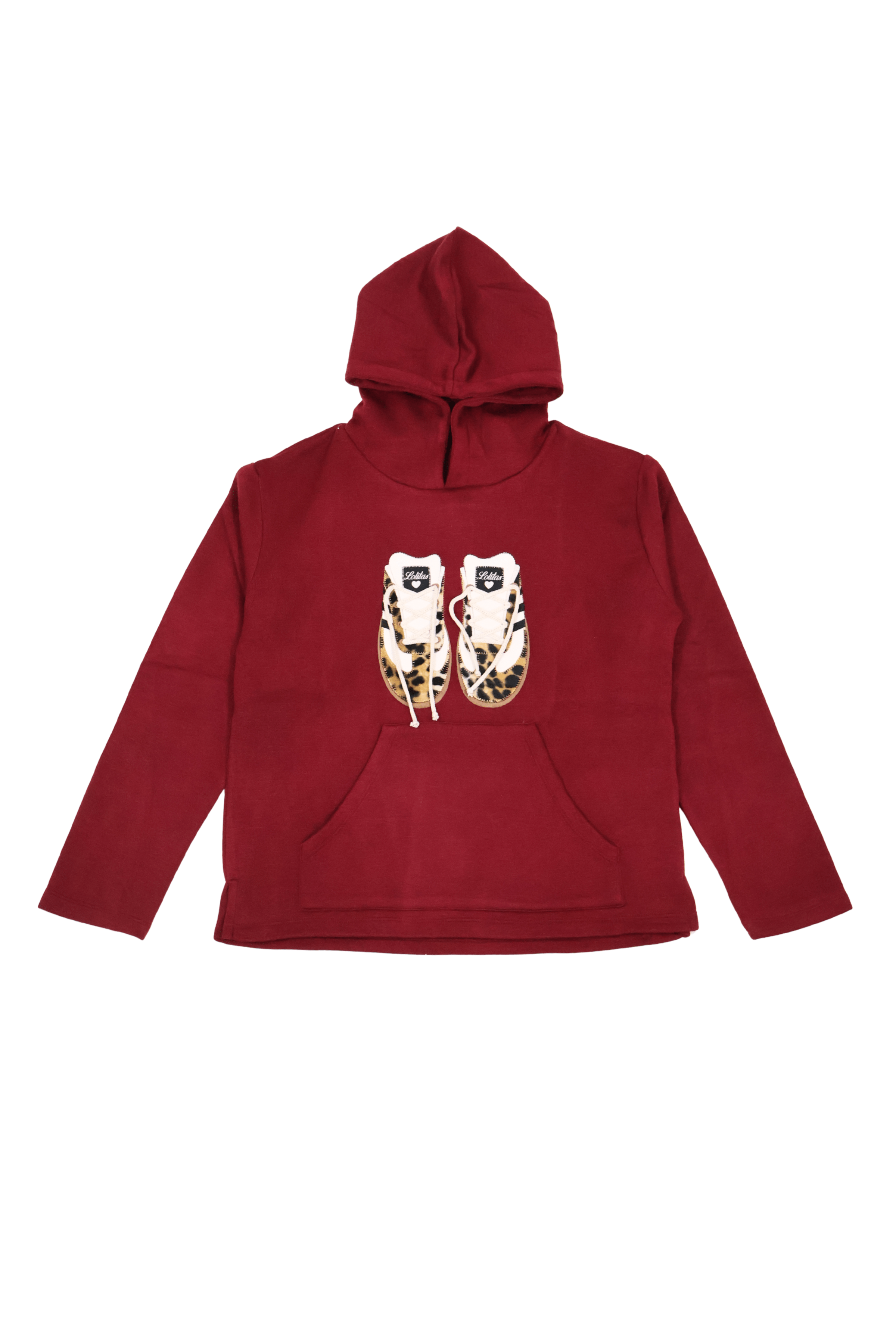 Sudadera de punto granate bordado zapatillas con capucha Lolitas&L - lolitasyl.com