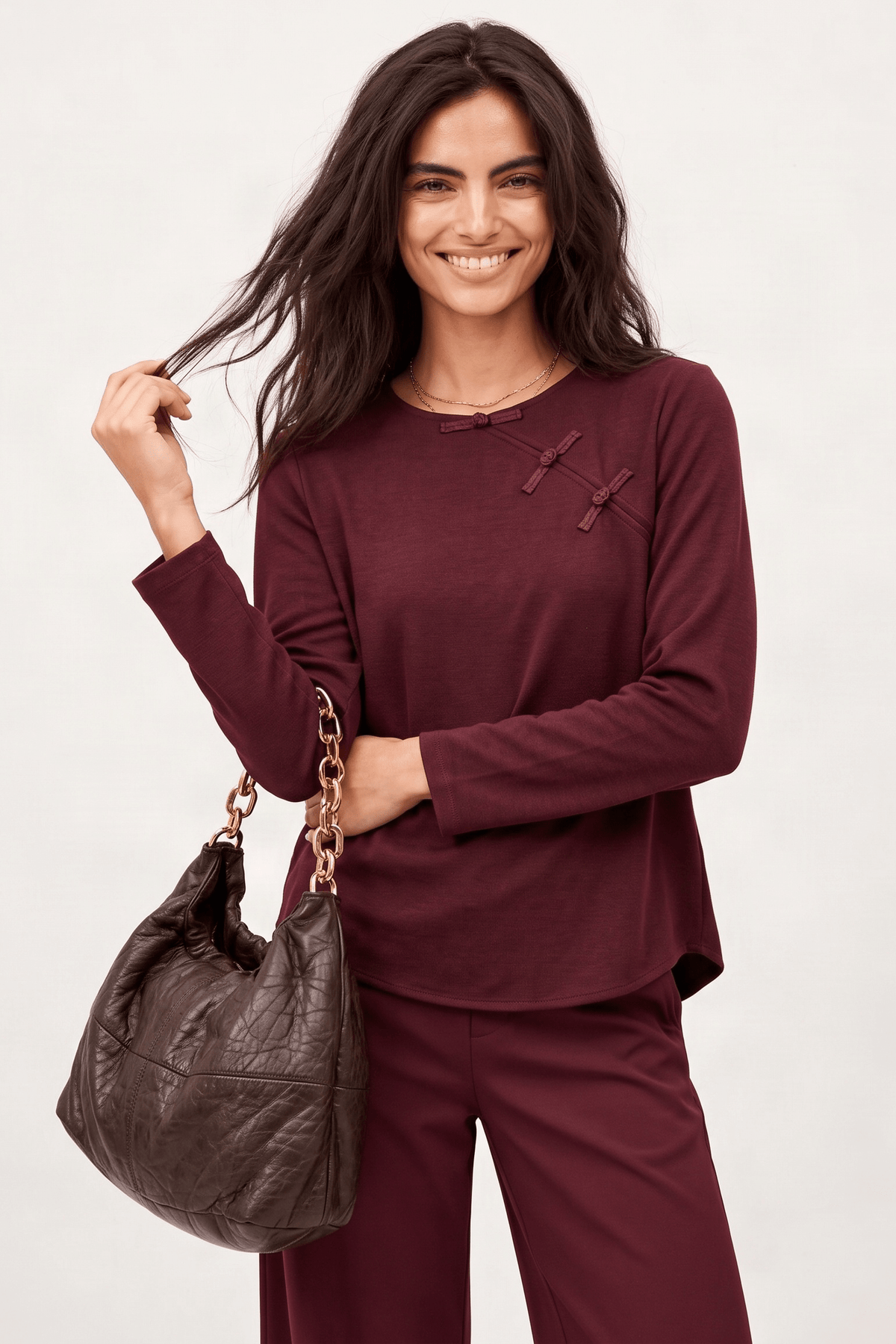 Sudadera Granate Scuba de Estilo Oriental con Espalda Satinada – Lolitas&L - lolitasyl.com
