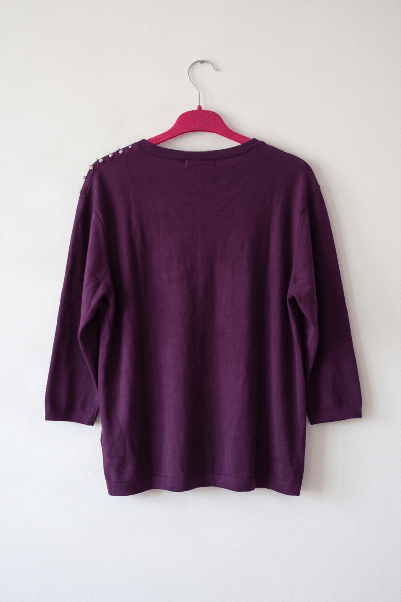 Sudadera Ligera Morada con Detalle de Apliques Preloved - lolitasyl.com